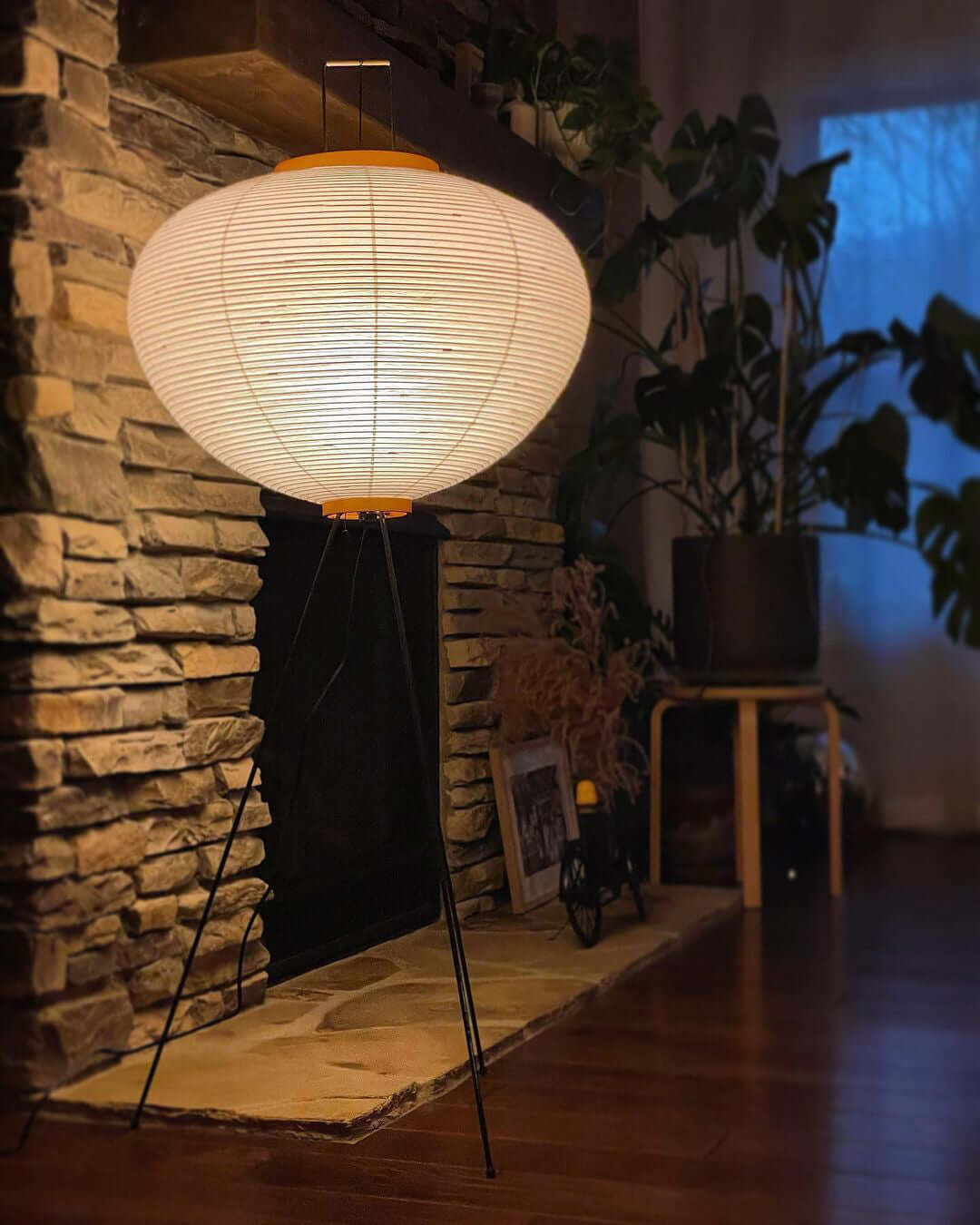 Akari Floor Lamp 47 in Mulberry Paper White Indoor Ambient Lighting Decorative Sculpture | Thomler