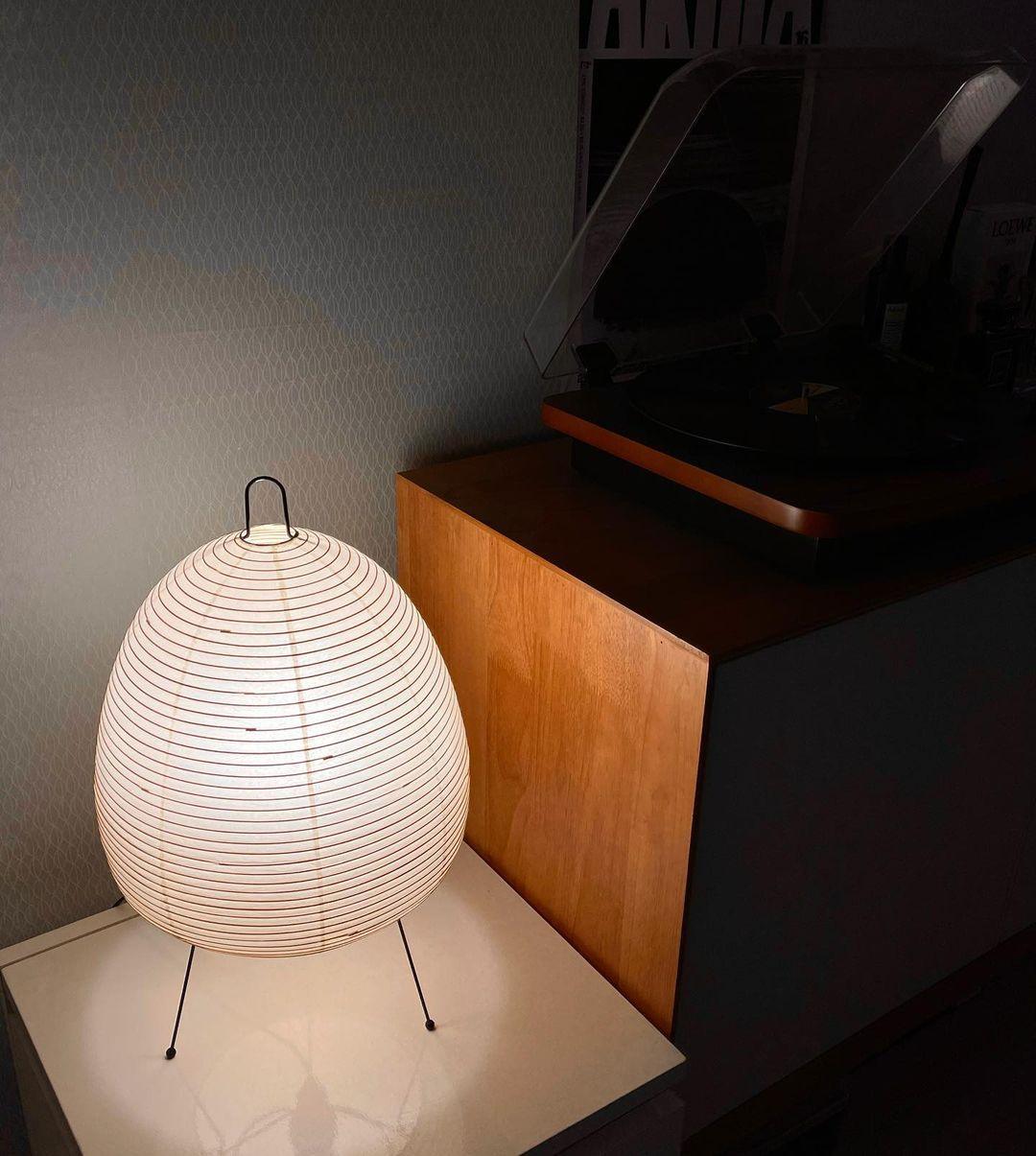 Table Lamp Rice Paper 16.9 in Indoor LED Bedroom Desk Nightstand Light | Thomler