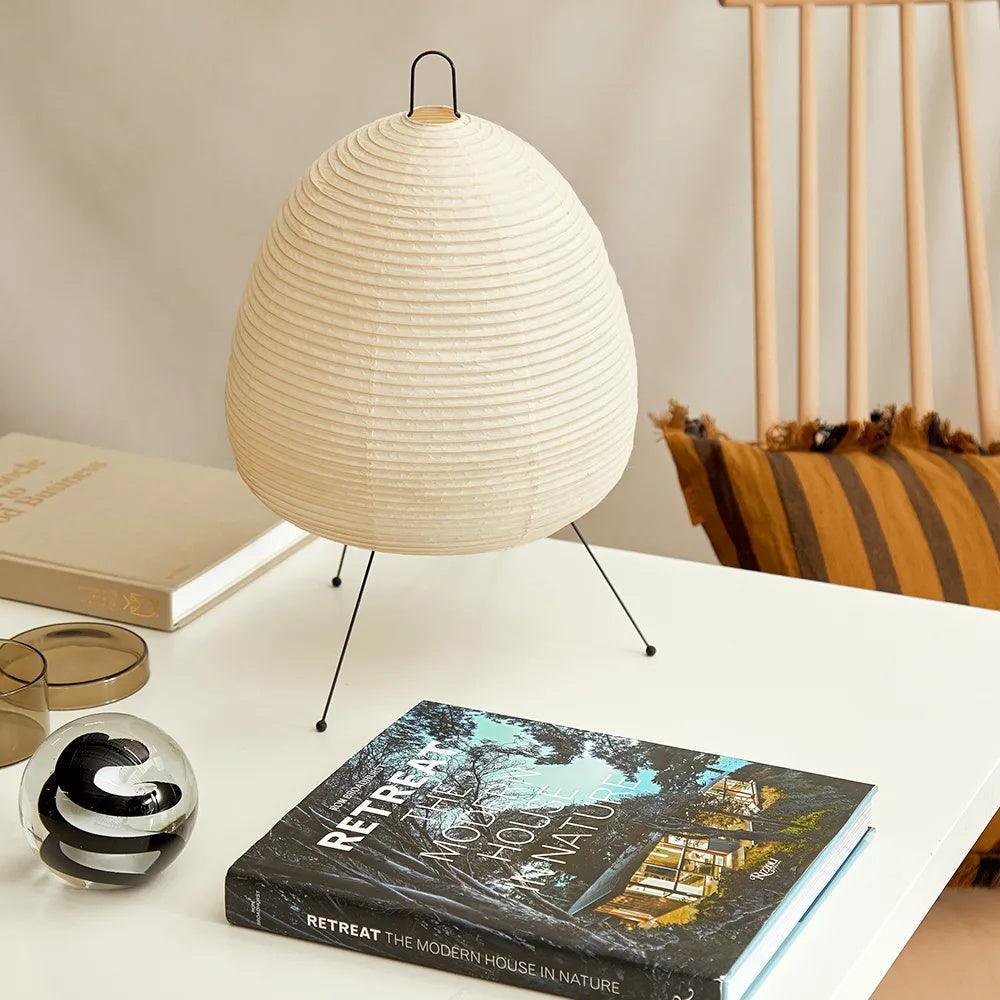 Table Lamp Rice Paper 16.9 in Indoor LED Bedroom Desk Nightstand Light | Thomler