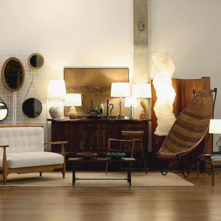 Akari Floor Lamp 47 in Mulberry Paper White Indoor Ambient Lighting Decorative Sculpture | Thomler