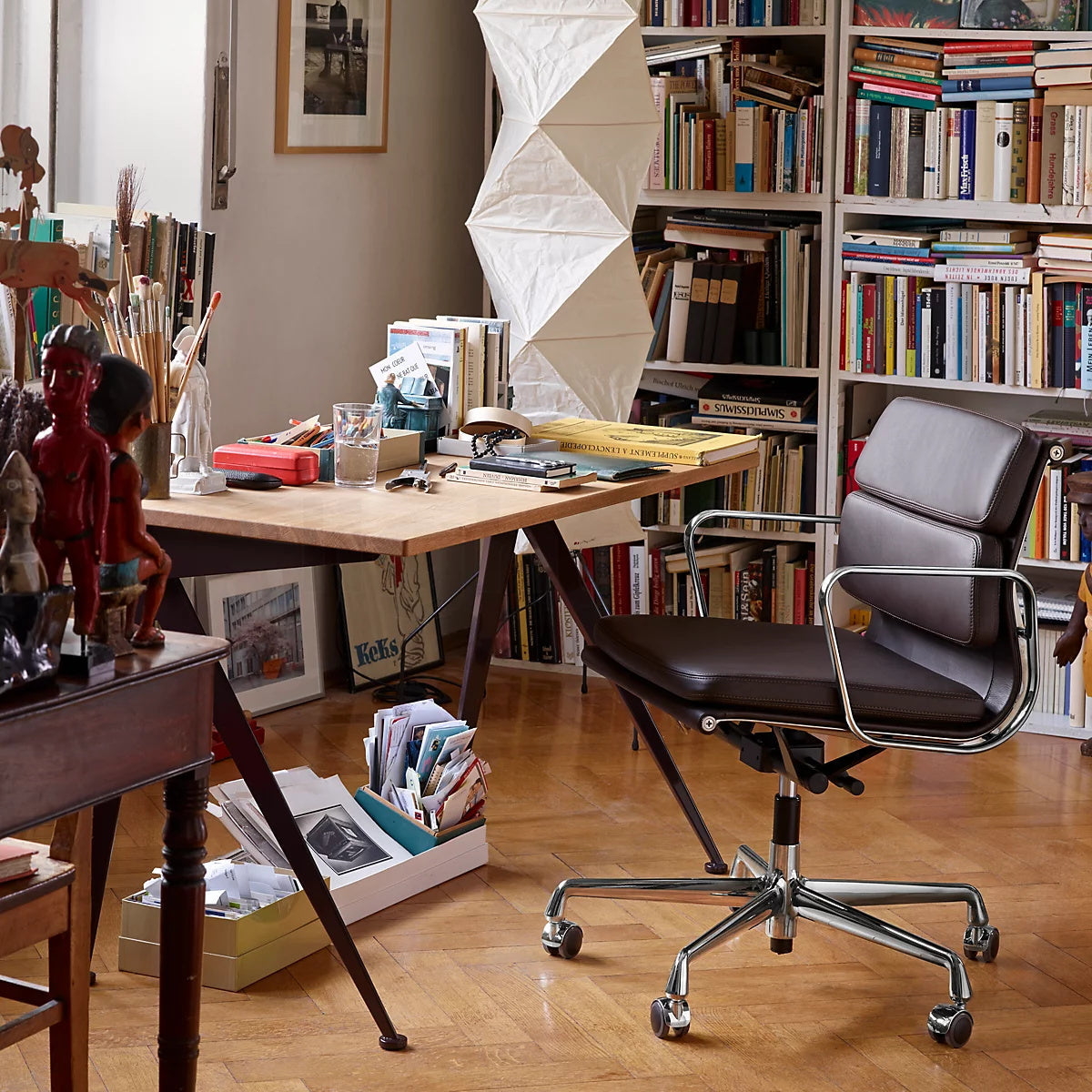 Akari Floor Lamp 47 in Mulberry Paper White Indoor Ambient Lighting Decorative Sculpture | Thomler