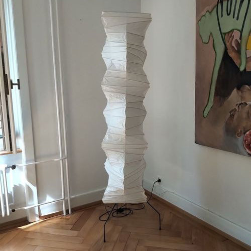 Akari Floor Lamp 47 in Mulberry Paper White Indoor Ambient Lighting Decorative Sculpture | Thomler