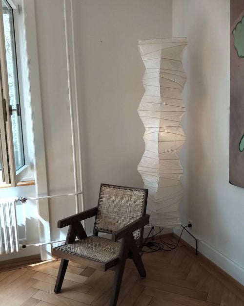 Akari Floor Lamp 47 in Mulberry Paper White Indoor Ambient Lighting Decorative Sculpture | Thomler