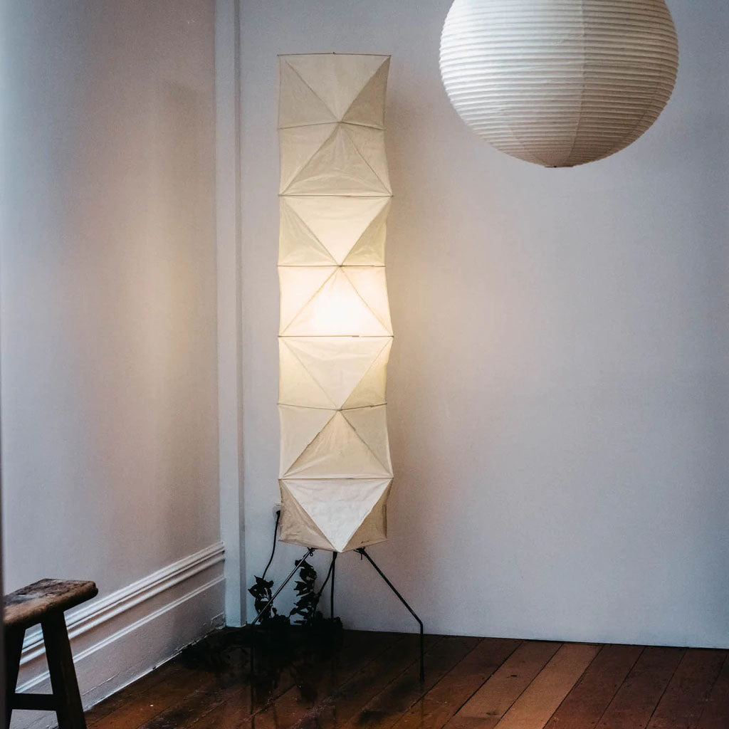 Akari Floor Lamp 47 in Mulberry Paper White Indoor Ambient Lighting Decorative Sculpture | Thomler