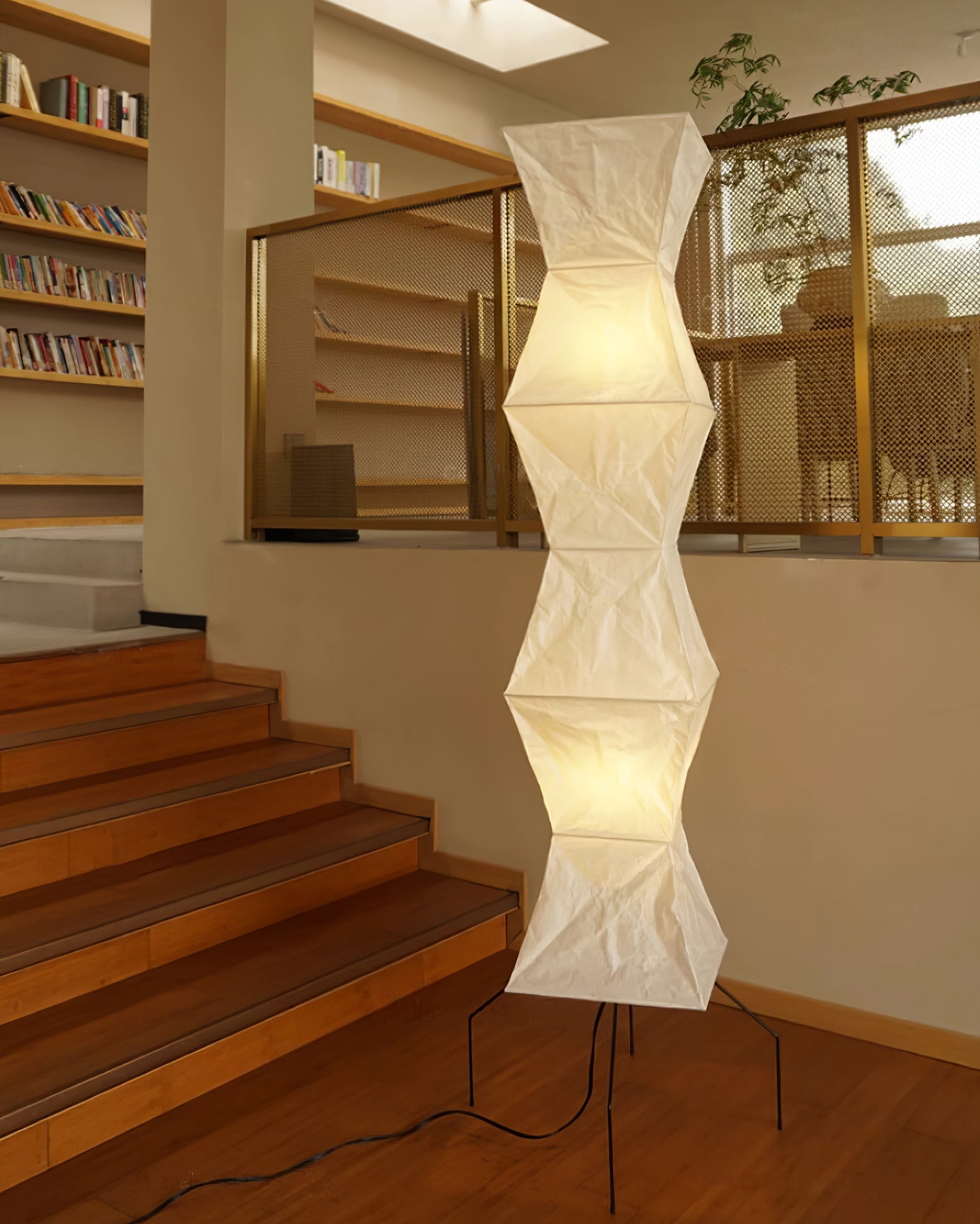 Akari Floor Lamp 47 in Mulberry Paper White Indoor Ambient Lighting Decorative Sculpture | Thomler