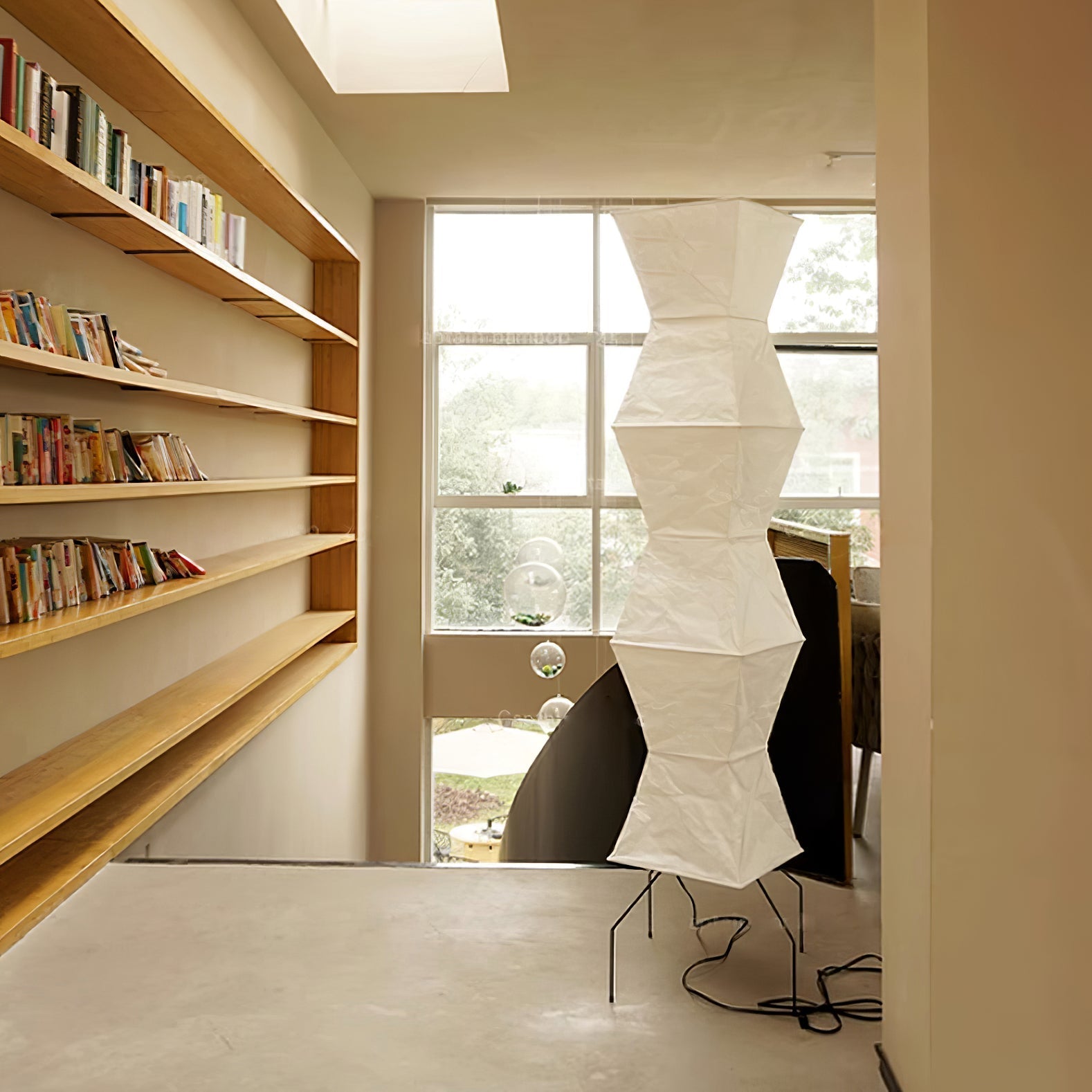Akari Floor Lamp 47 in Mulberry Paper White Indoor Ambient Lighting Decorative Sculpture | Thomler