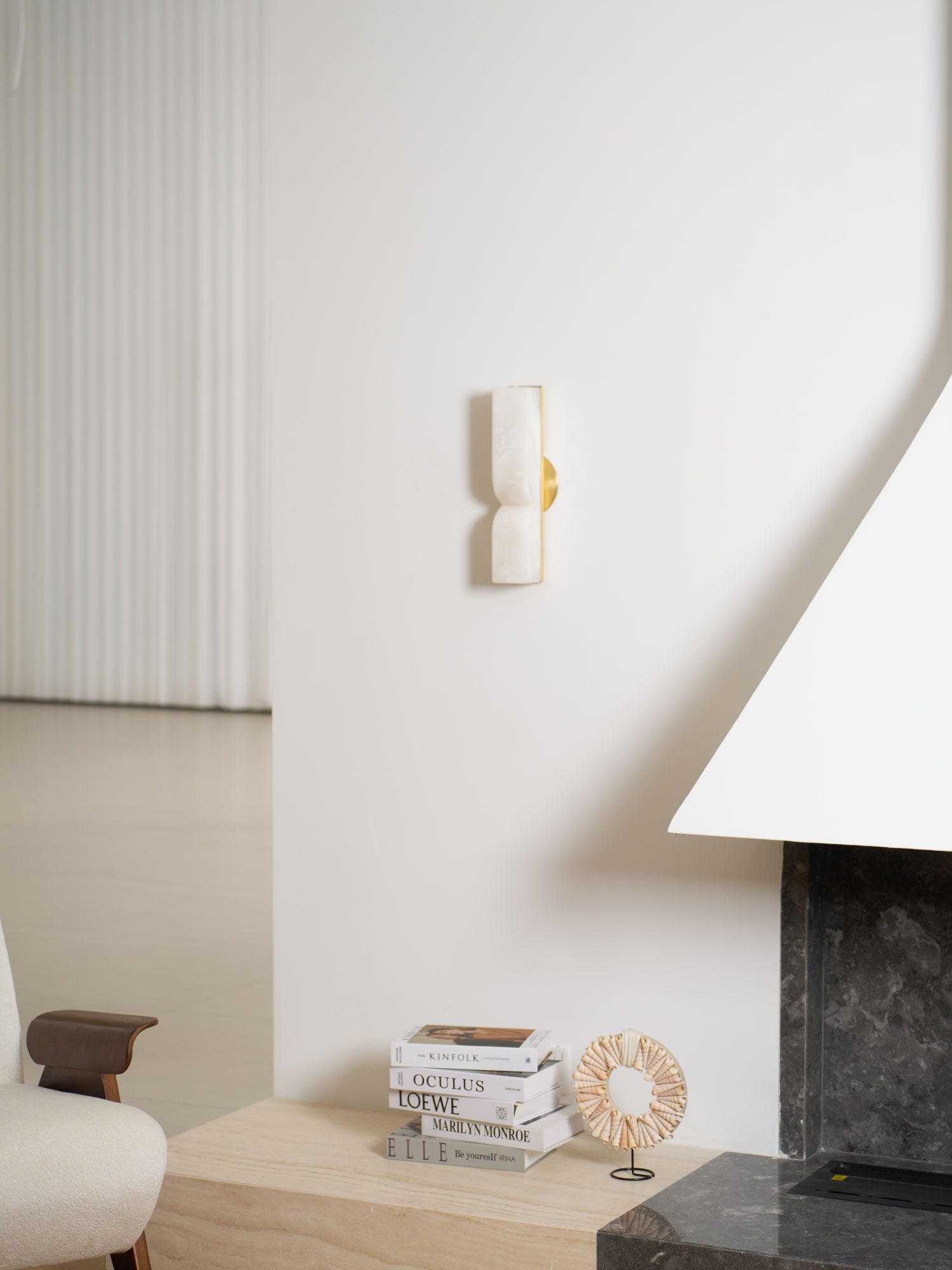 Wall Sconce Alabaster 13.8 in LED Indoor Lighting Gold Black Modern Home Bedroom Living Room Decorative Accent | Thomler