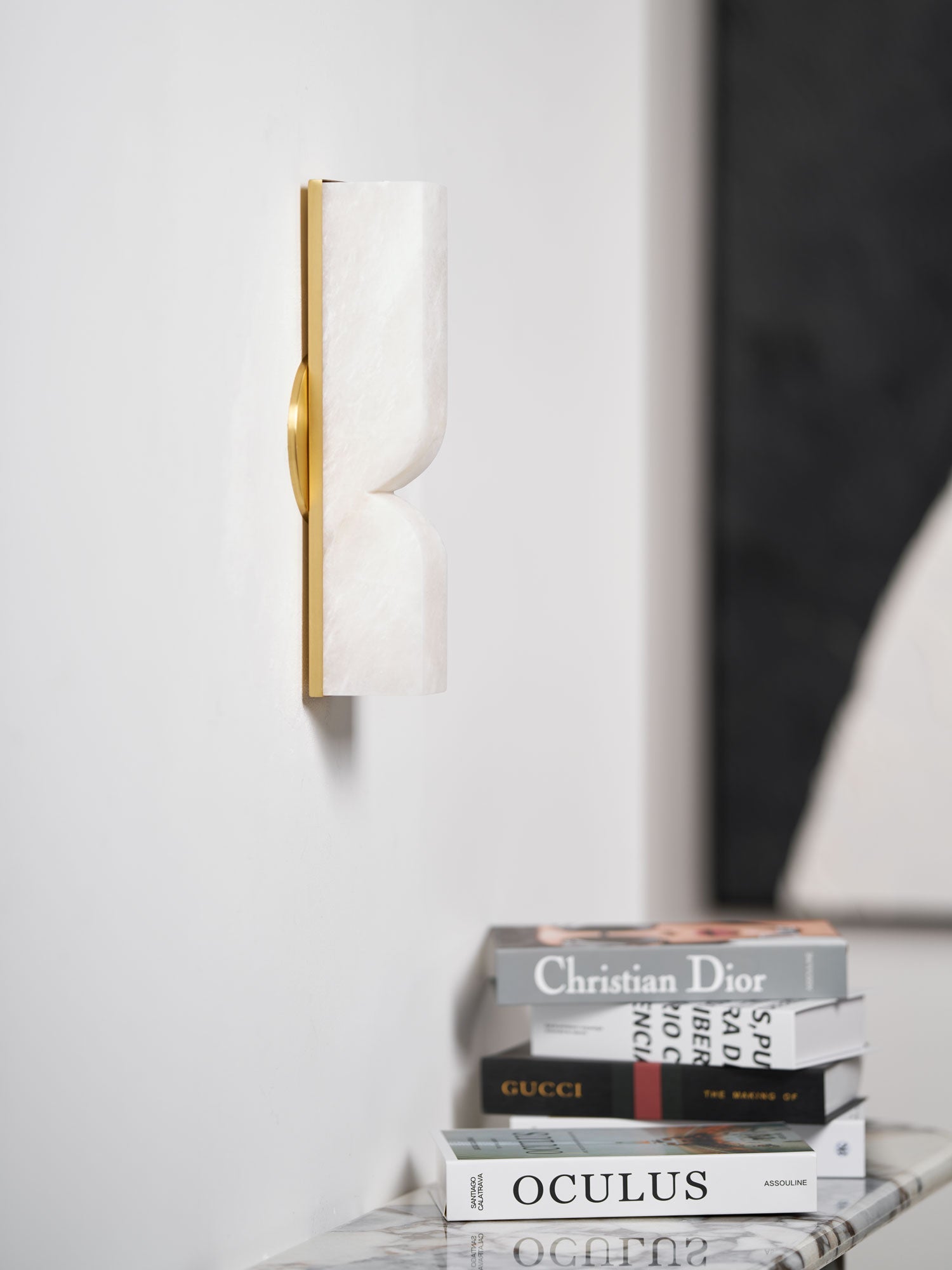 Wall Sconce Alabaster 13.8 in LED Indoor Lighting Gold Black Modern Home Bedroom Living Room Decorative Accent | Thomler