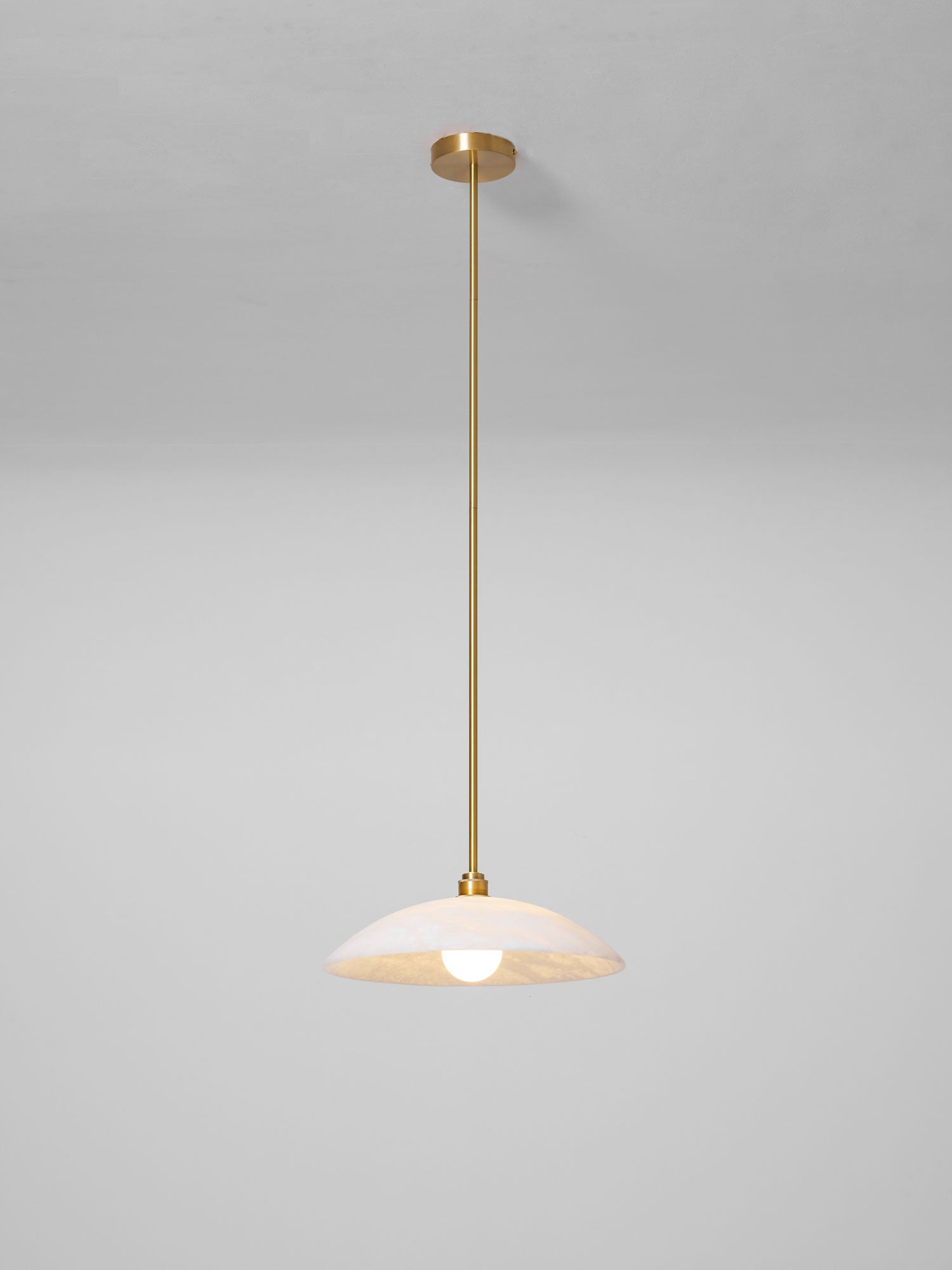 Pendant Light Alabaster Dome 15.7 in White Indoor Ceiling Kitchen Dining Room Hanging Fixture | Thomler