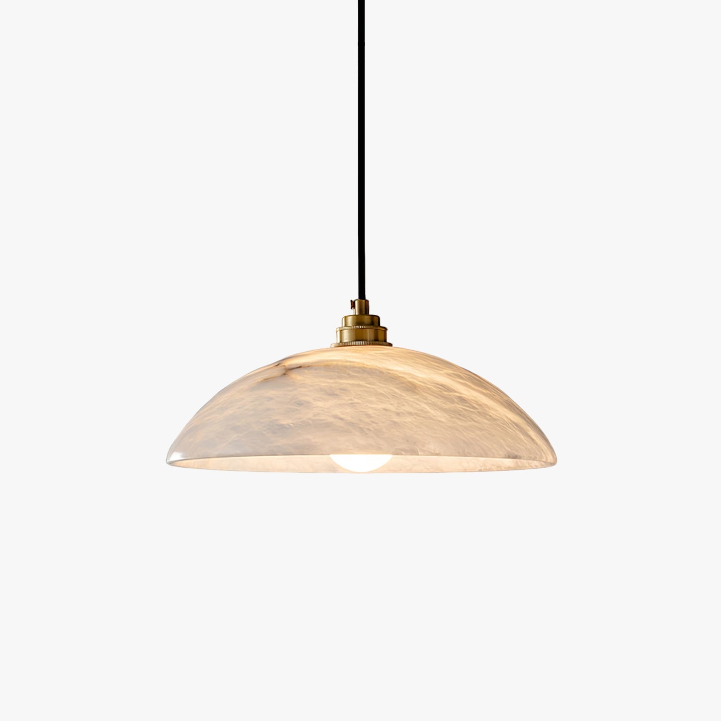 Pendant Light Alabaster Dome 15.7 in White Indoor Ceiling Kitchen Dining Room Hanging Fixture | Thomler
