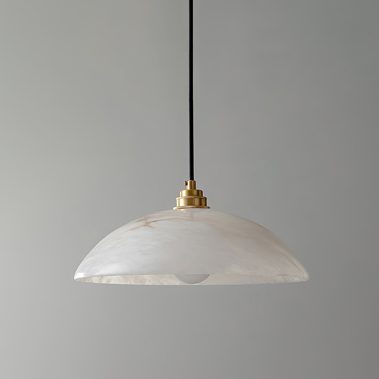 Pendant Light Alabaster Dome 15.7 in White Indoor Ceiling Kitchen Dining Room Hanging Fixture | Thomler