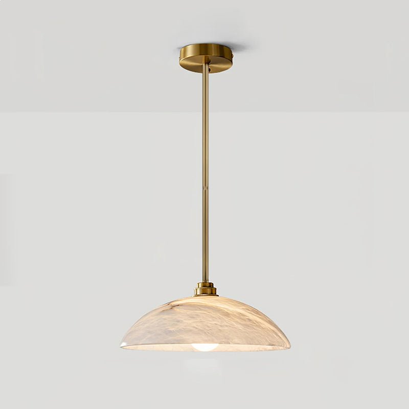 Pendant Light Alabaster Dome 15.7 in White Indoor Ceiling Kitchen Dining Room Hanging Fixture | Thomler