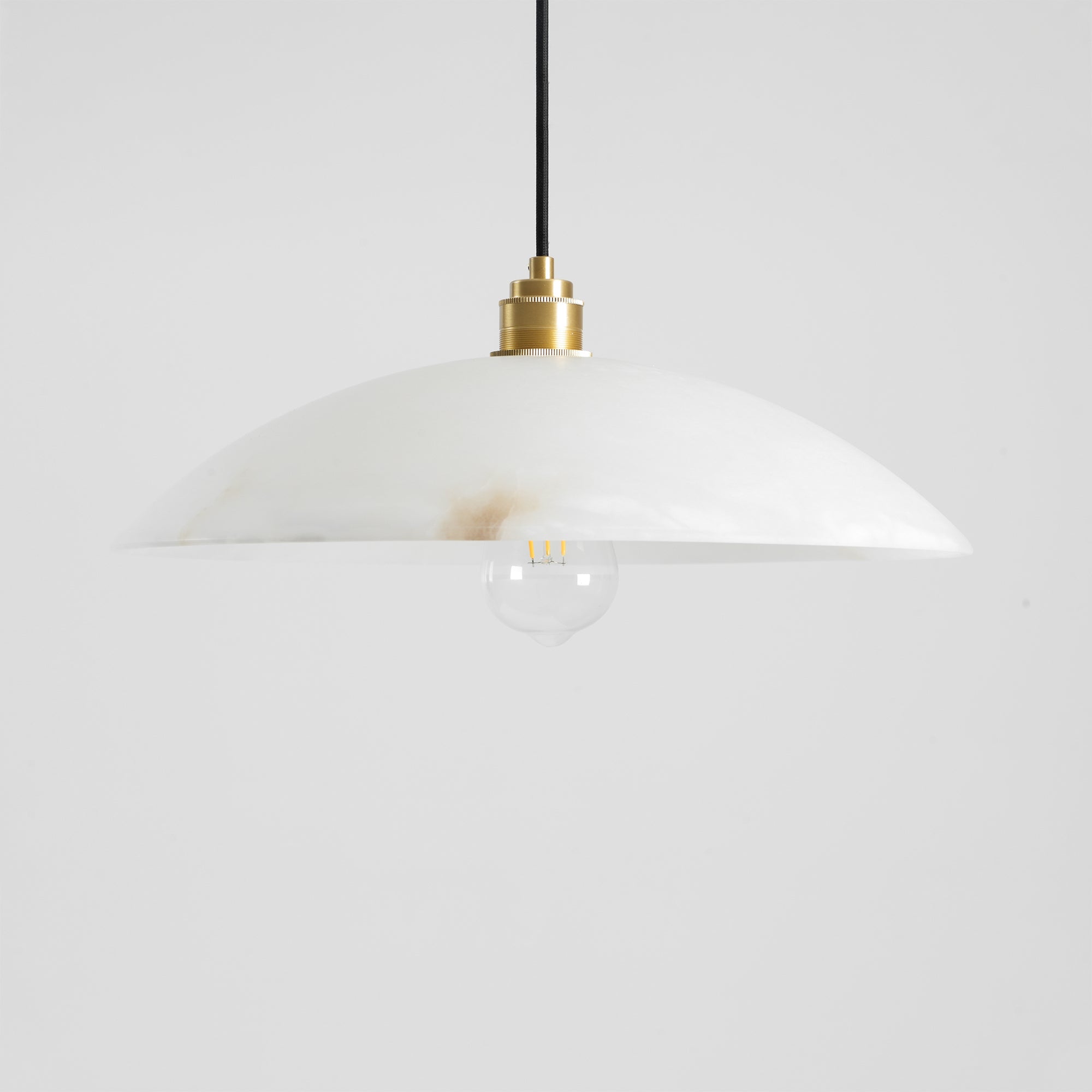 Pendant Light Alabaster Dome 15.7 in White Indoor Ceiling Kitchen Dining Room Hanging Fixture | Thomler