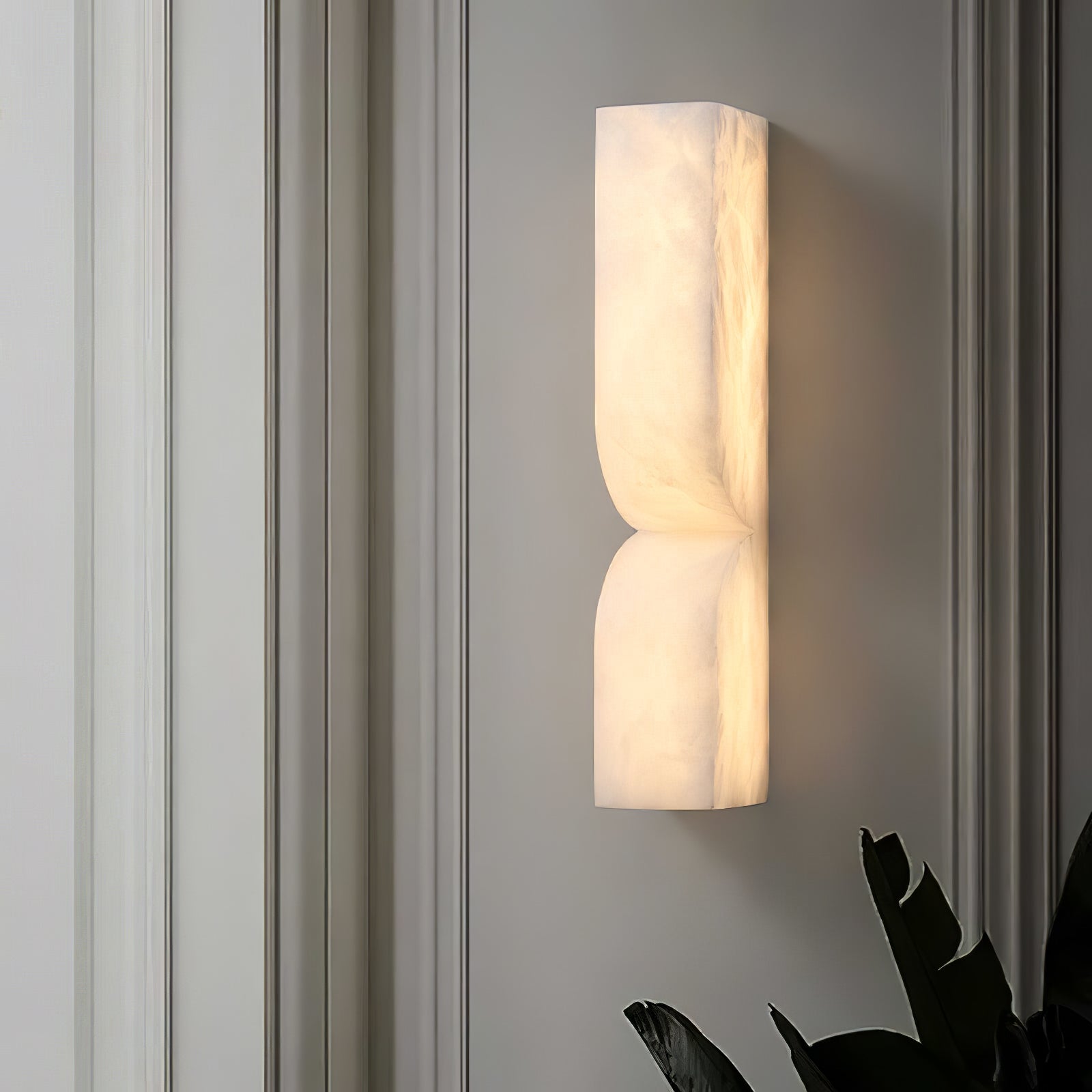 Wall Sconce Alabaster 13.8 in LED Indoor Lighting Gold Black Modern Home Bedroom Living Room Decorative Accent | Thomler