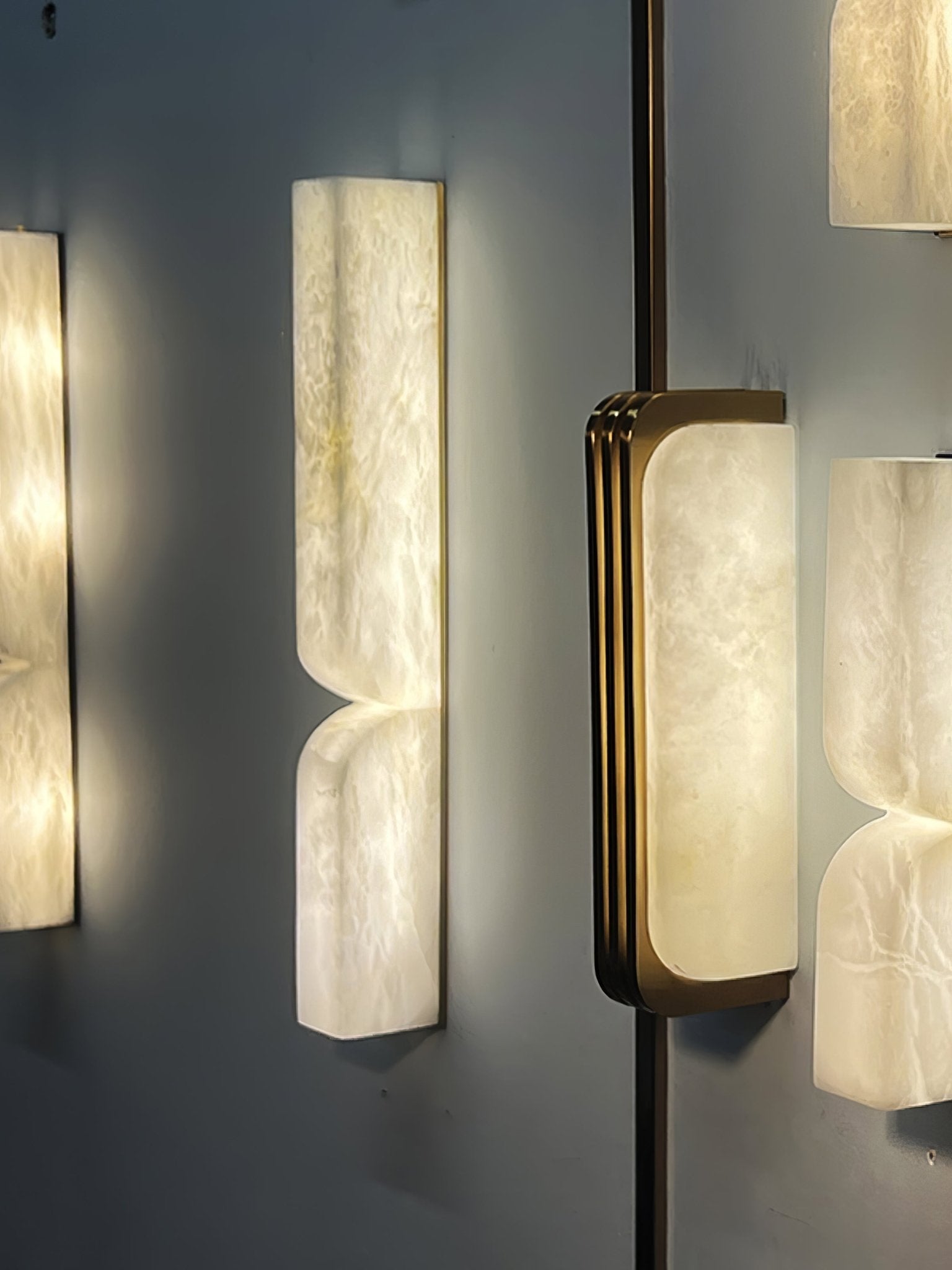 Wall Sconce Alabaster 13.8 in LED Indoor Lighting Gold Black Modern Home Bedroom Living Room Decorative Accent | Thomler