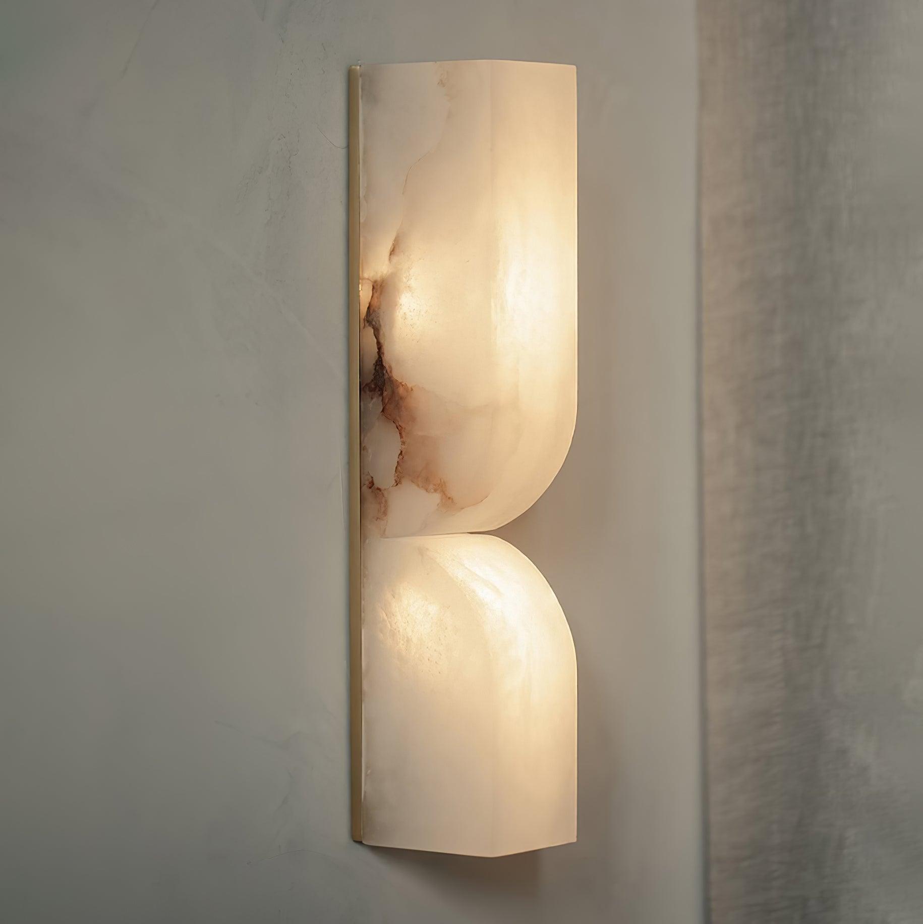 Wall Sconce Alabaster 13.8 in LED Indoor Lighting Gold Black Modern Home Bedroom Living Room Decorative Accent | Thomler