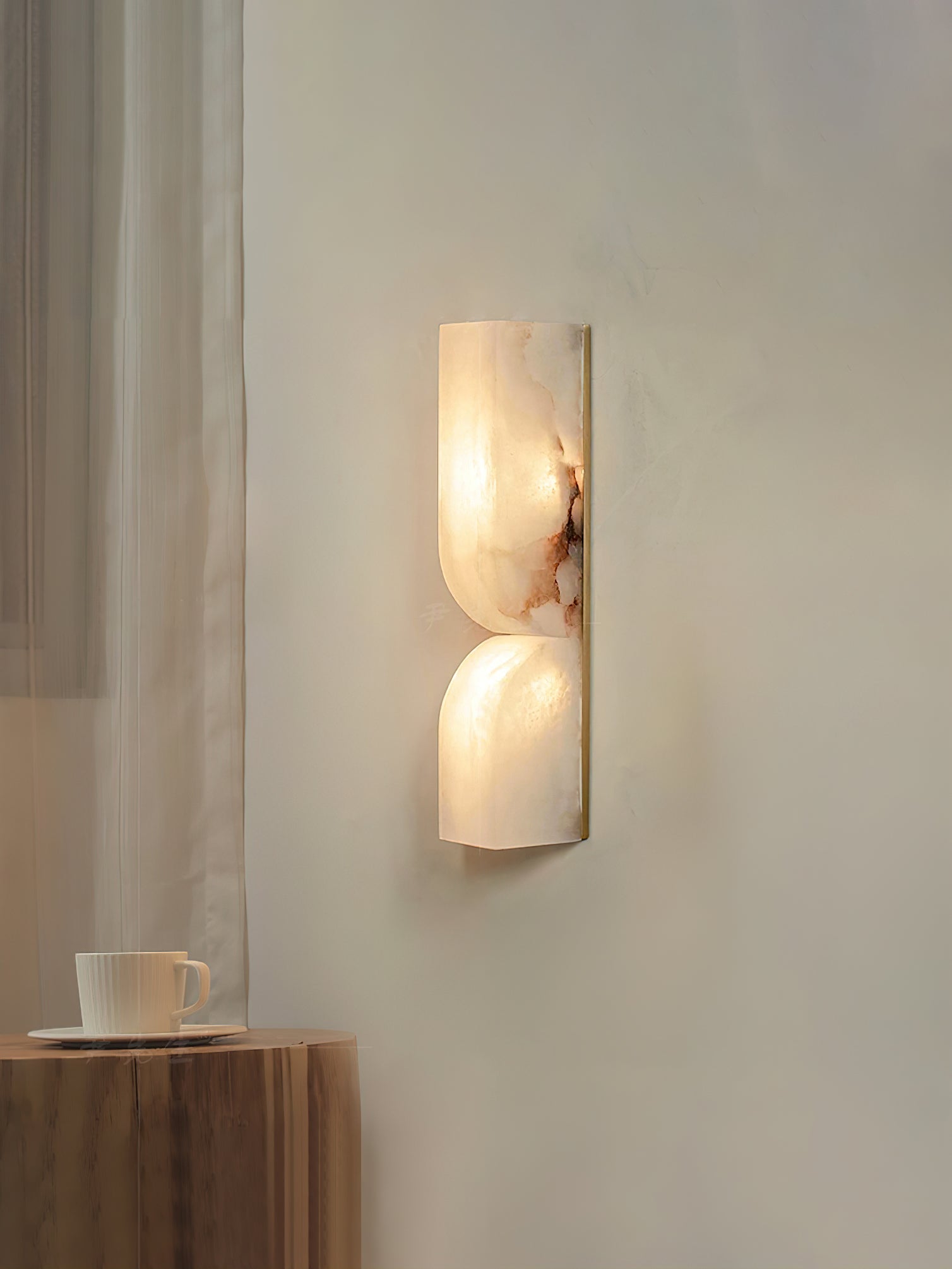 Wall Sconce Alabaster 13.8 in LED Indoor Lighting Gold Black Modern Home Bedroom Living Room Decorative Accent | Thomler