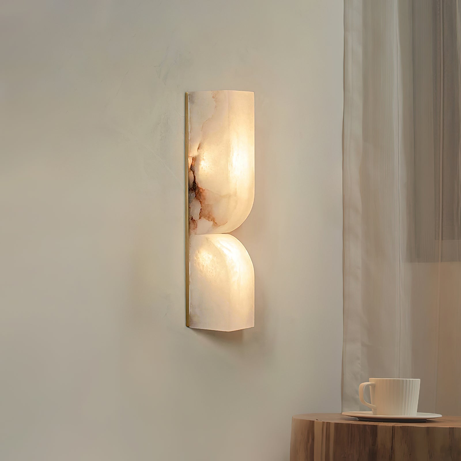 Wall Sconce Alabaster 13.8 in LED Indoor Lighting Gold Black Modern Home Bedroom Living Room Decorative Accent | Thomler