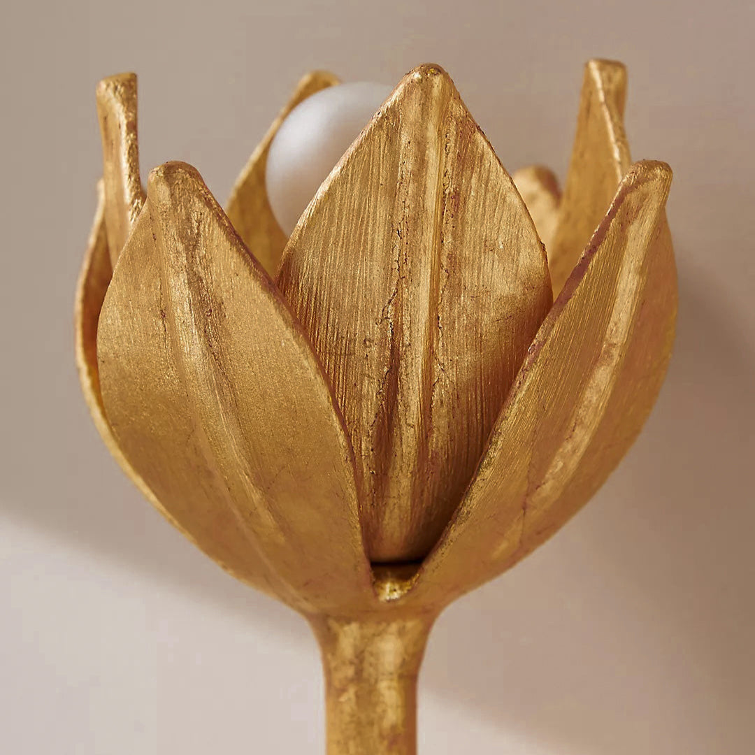 Wall Lamp Metal Flower 11 in Indoor Bedroom Dining Decorative Sconce Floral Sculptural Accent Lighting Fixture | Thomler