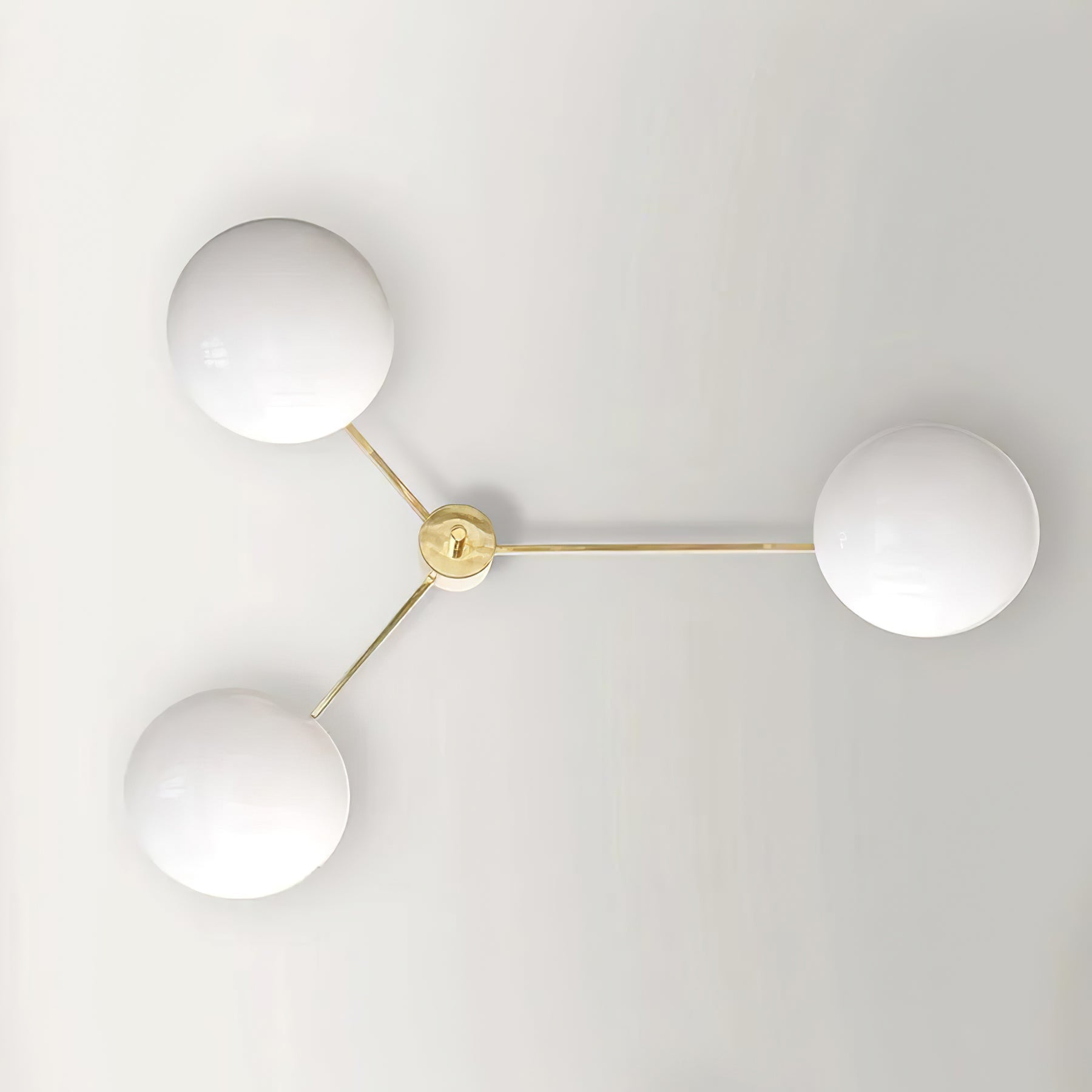 Ceiling Light Brass 44.9 in 5 Head Opal Glass Flush Mount Bedroom Kitchen Art Deco Modern Lighting Fixture | Thomler