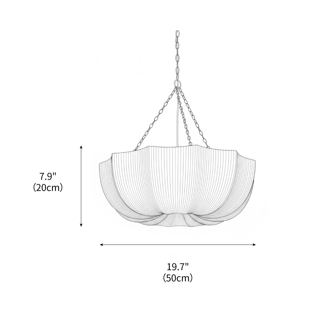 Pendant Light Fabric Bowl Shade 15.7 in Adjustable Dining Room Kitchen Island Hanging Lamp Soft Ambient Lighting | Thomler