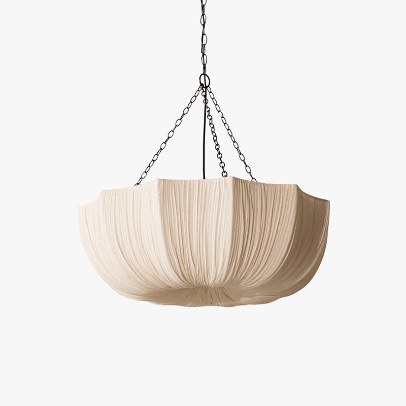 Pendant Light Fabric Bowl Shade 15.7 in Adjustable Dining Room Kitchen Island Hanging Lamp Soft Ambient Lighting | Thomler