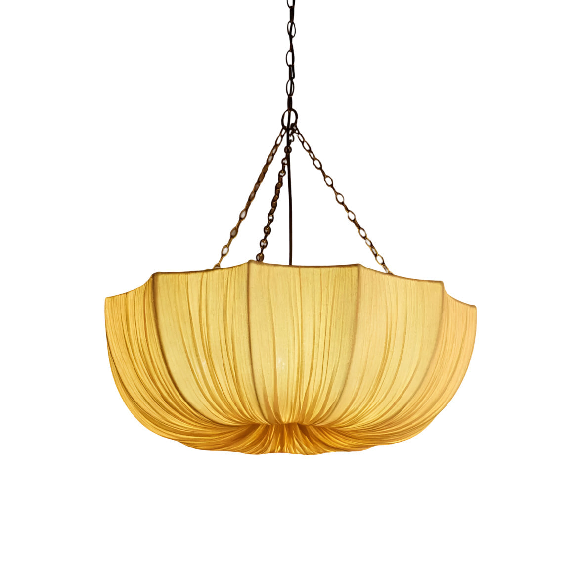 Pendant Light Fabric Bowl Shade 15.7 in Adjustable Dining Room Kitchen Island Hanging Lamp Soft Ambient Lighting | Thomler