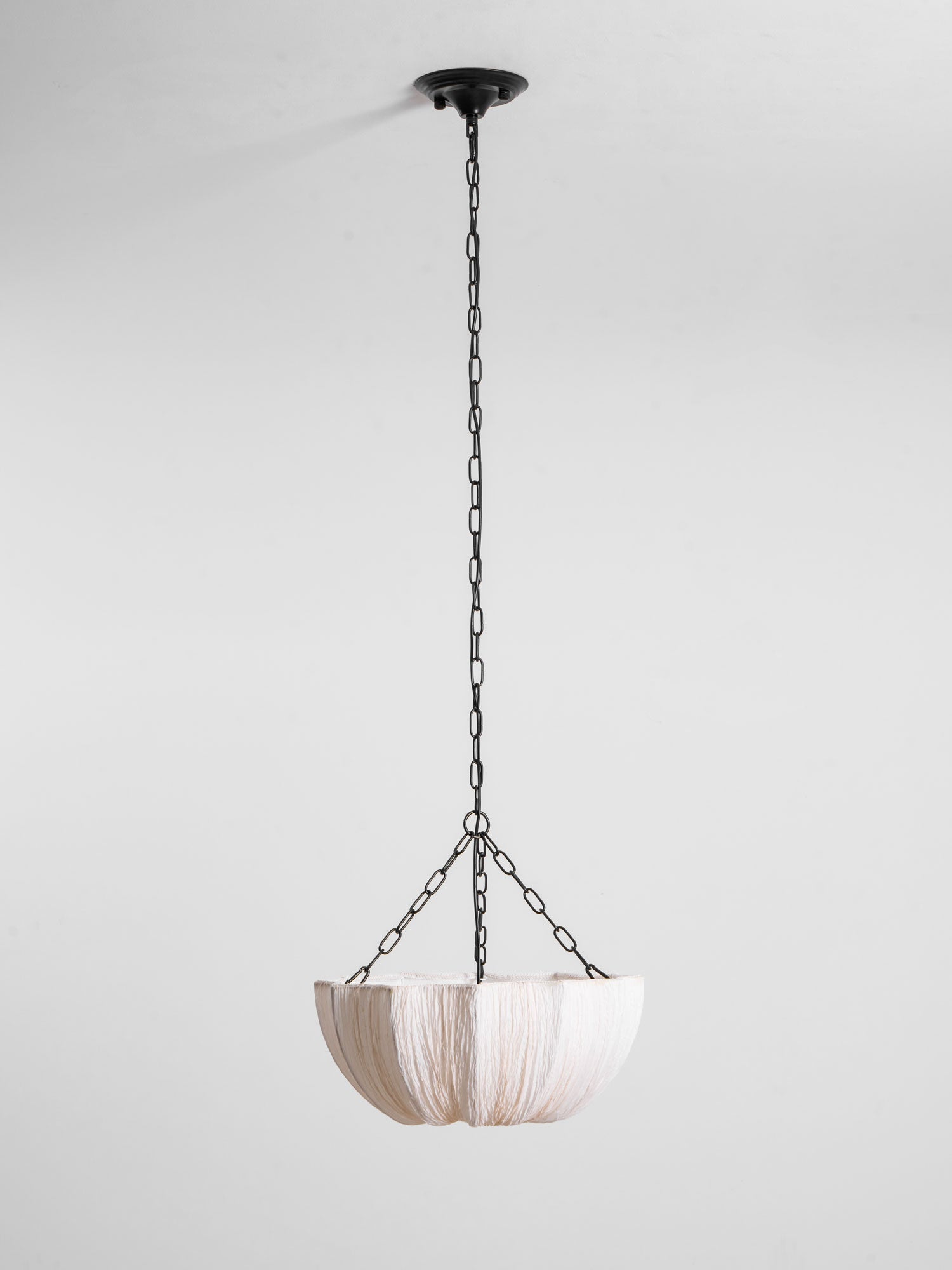 Pendant Light Fabric Bowl Shade 15.7 in Adjustable Dining Room Kitchen Island Hanging Lamp Soft Ambient Lighting | Thomler