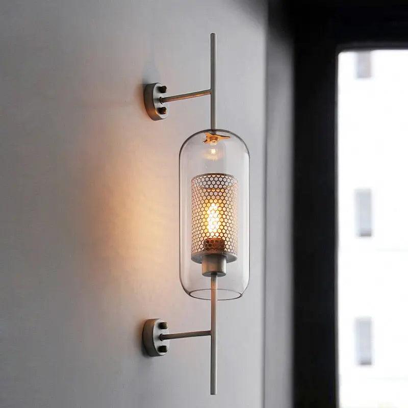 Glass Wall Sconce Light Fixture Gold Chrome Finish for Bathroom Bedroom Living Room Entryway Hallway Modern Minimalist Lighting | Thomler