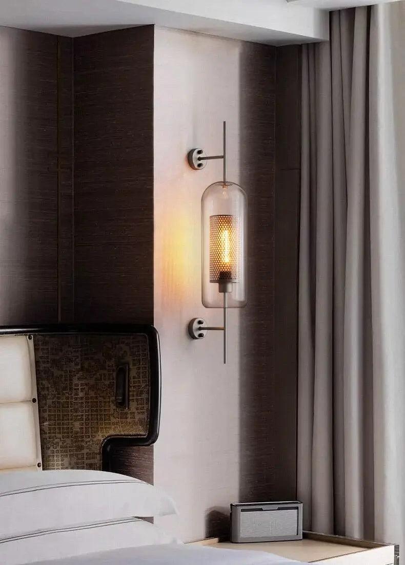 Glass Wall Sconce Light Fixture Gold Chrome Finish for Bathroom Bedroom Living Room Entryway Hallway Modern Minimalist Lighting | Thomler