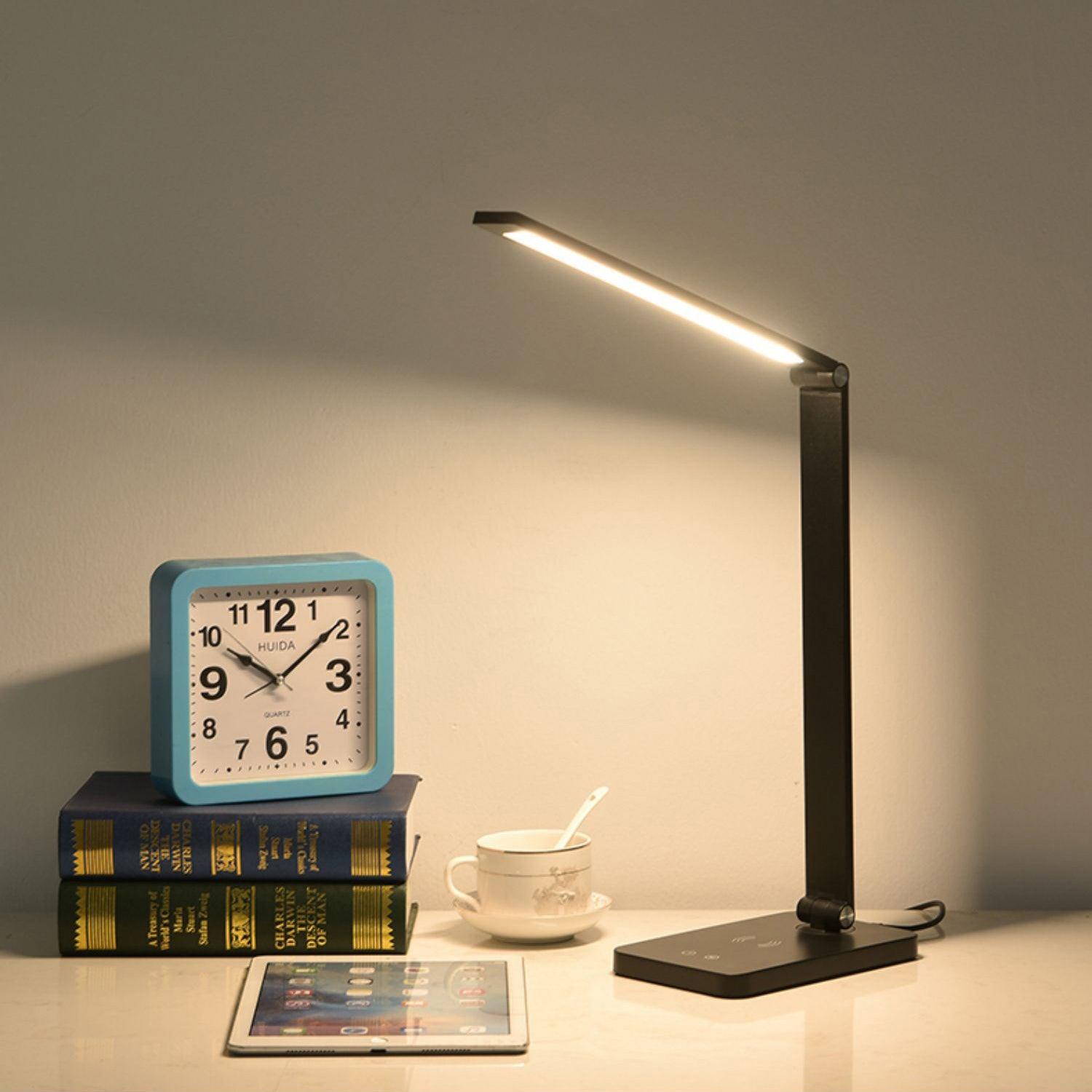Desk Lamp Aluminum Alloy LED 15W 14.2 in Black Study Desk Office Reading Light | Thomler
