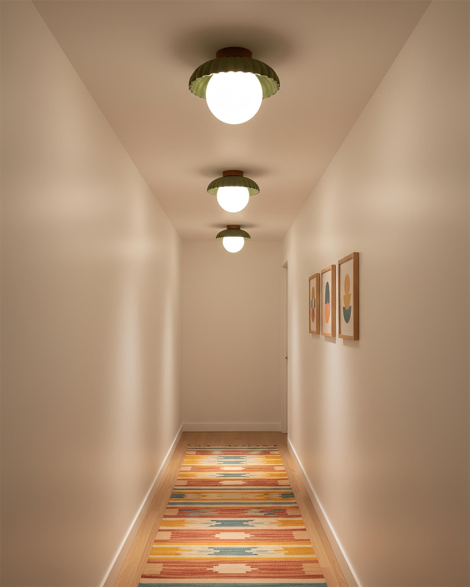 Ceiling Light Metal 9.8 in Adjustable Green Beige Red White Brown Indoor Decorative Fixture | Thomler