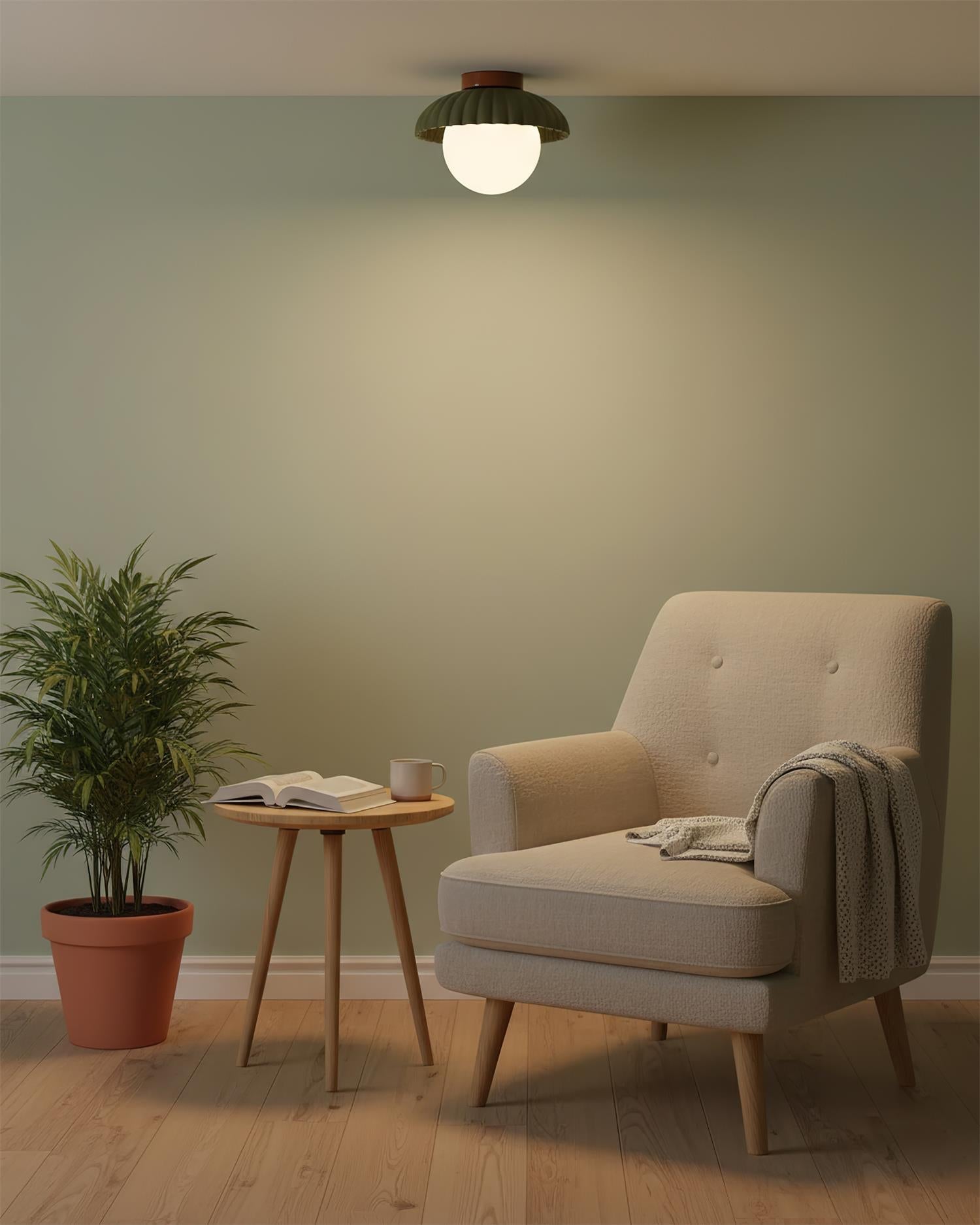 Ceiling Light Metal 9.8 in Adjustable Green Beige Red White Brown Indoor Decorative Fixture | Thomler