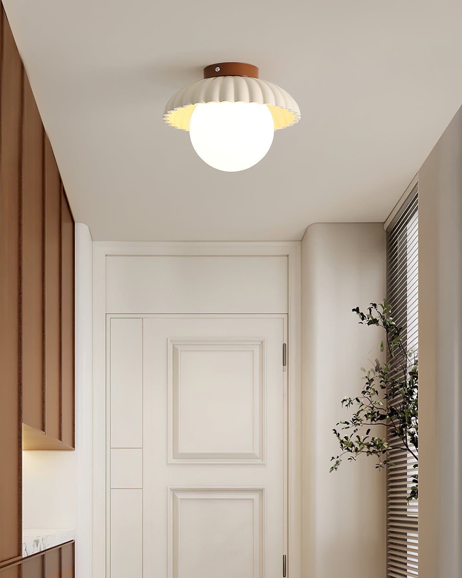 Ceiling Light Metal 9.8 in Adjustable Green Beige Red White Brown Indoor Decorative Fixture | Thomler