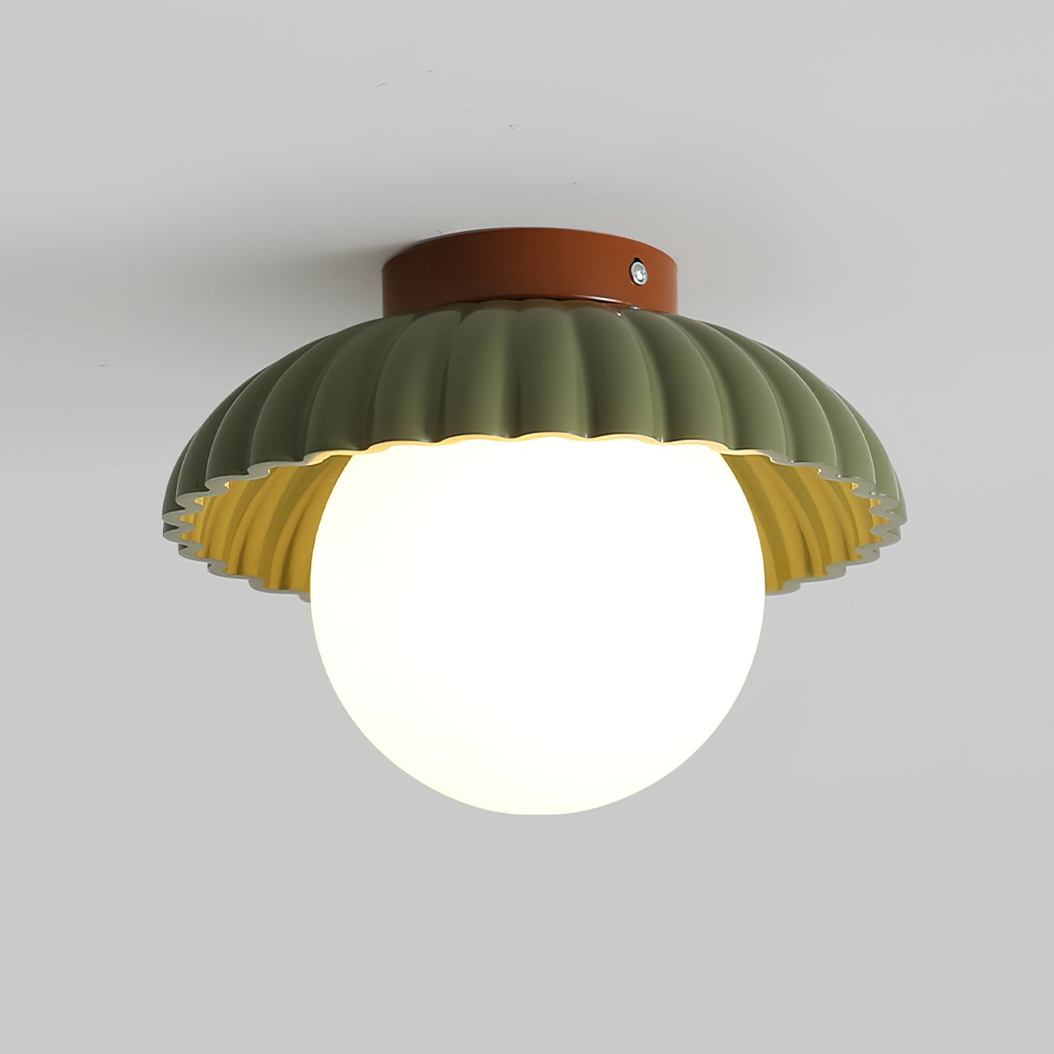 Ceiling Light Metal 9.8 in Adjustable Green Beige Red White Brown Indoor Decorative Fixture | Thomler