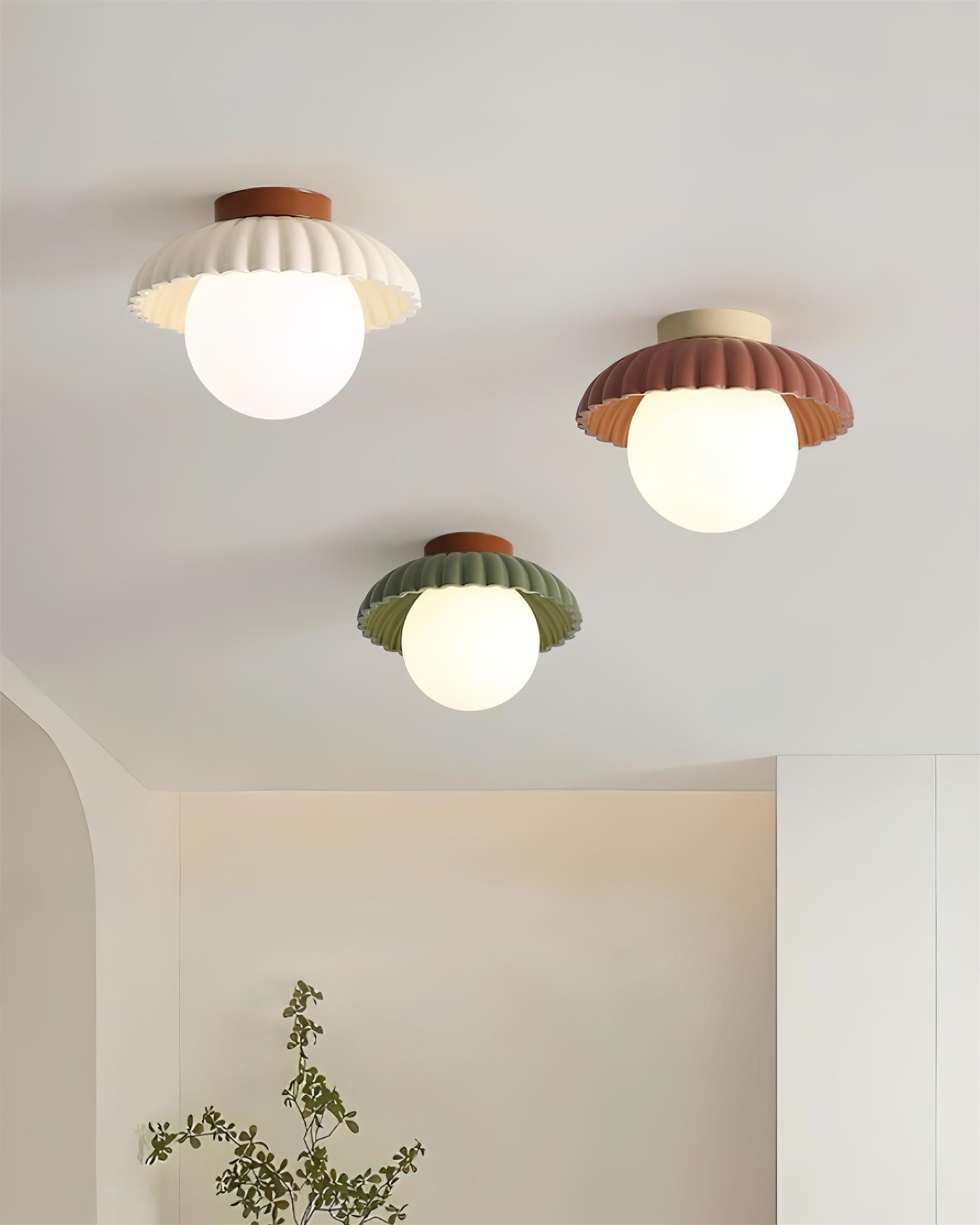 Ceiling Light Metal 9.8 in Adjustable Green Beige Red White Brown Indoor Decorative Fixture | Thomler