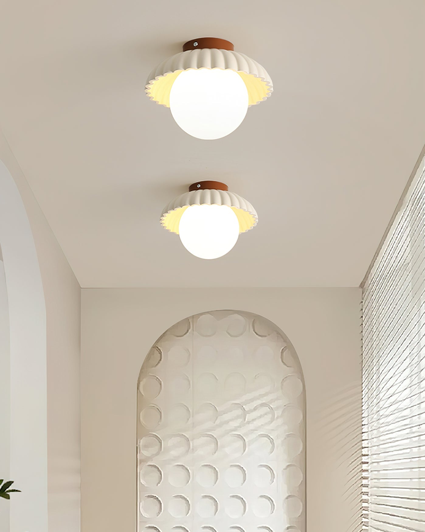 Ceiling Light Metal 9.8 in Adjustable Green Beige Red White Brown Indoor Decorative Fixture | Thomler