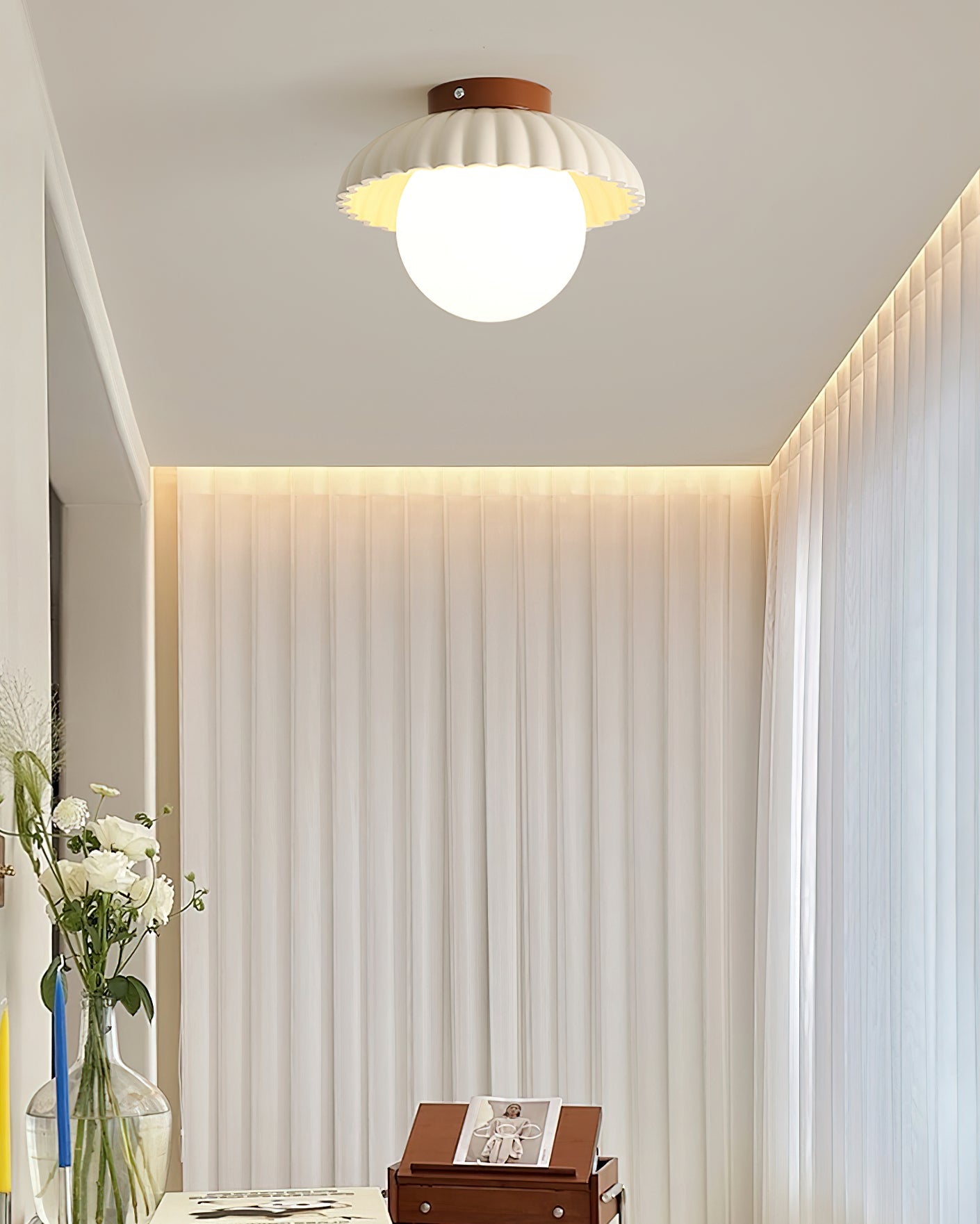 Ceiling Light Metal 9.8 in Adjustable Green Beige Red White Brown Indoor Decorative Fixture | Thomler