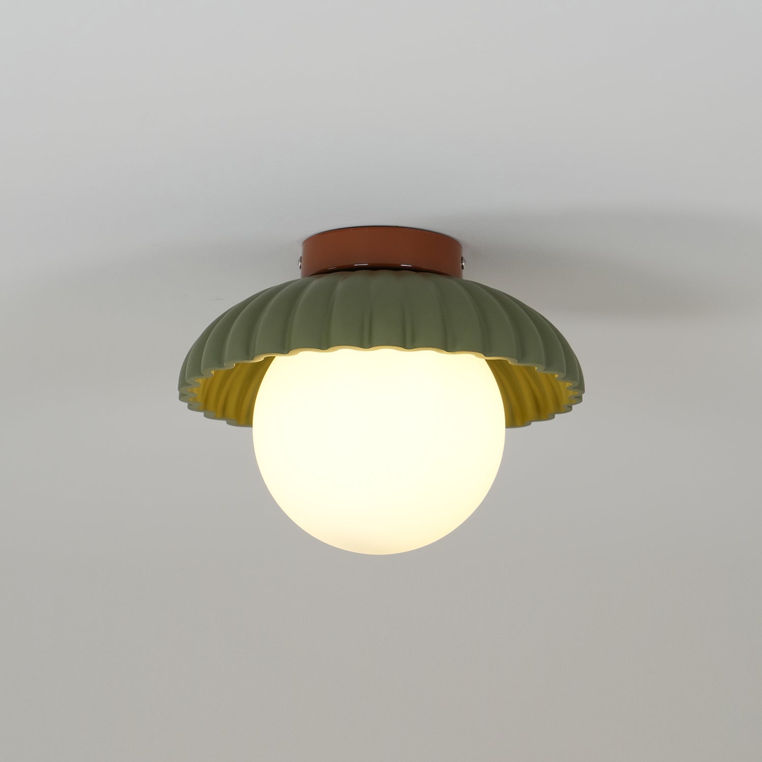 Ceiling Light Metal 9.8 in Adjustable Green Beige Red White Brown Indoor Decorative Fixture | Thomler