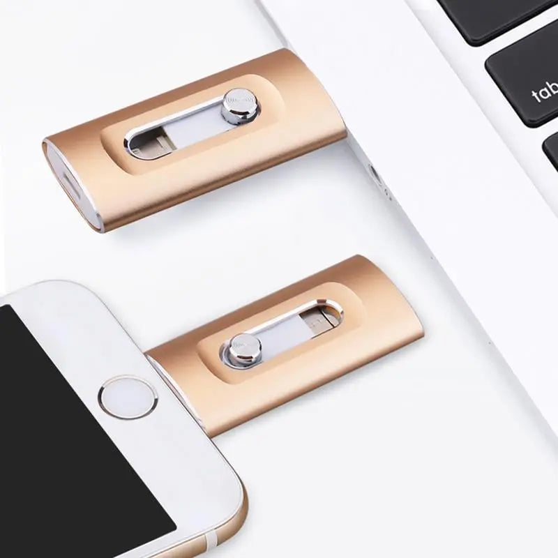 USB Flash Drive Metal 6.6 cm 2.6 in Triple Connector Phone Computer File Transfer Storage Backup Memory Stick | Thomler