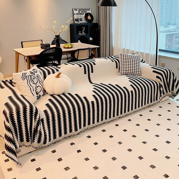 Reversible Chenille Sofa Throw Blanket | Scratch-Resistant Pet-Friendly Furniture Protector | Year-Round Soft Couch Cover for Living Room | Thomler