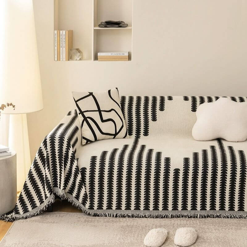 Reversible Chenille Sofa Throw Blanket | Scratch-Resistant Pet-Friendly Furniture Protector | Year-Round Soft Couch Cover for Living Room | Thomler