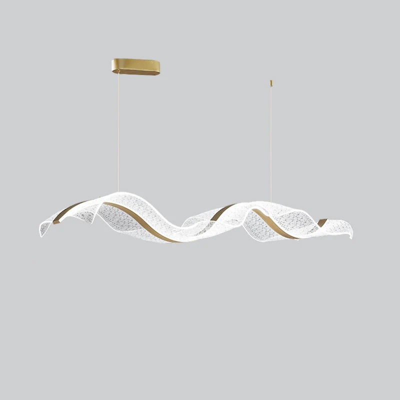 Chandelier Acrylic Integrated LED 39.4 in Adjustable Indoor Ceiling Light Linear Modern Hanging Lamp | Thomler