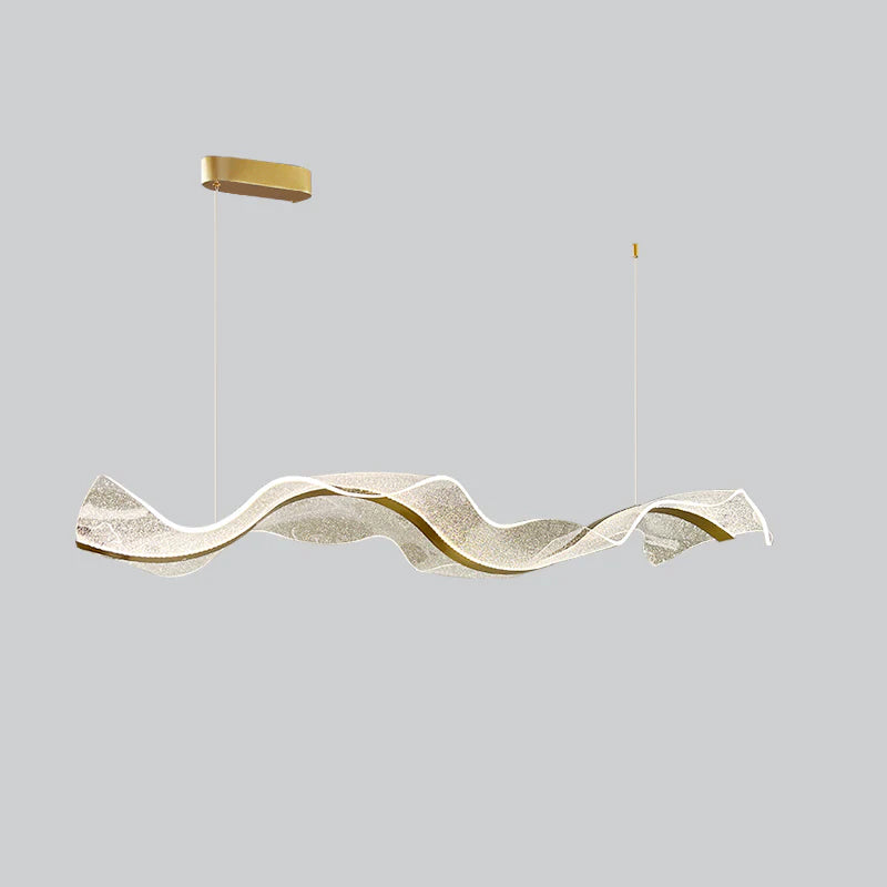 Chandelier Acrylic Integrated LED 39.4 in Adjustable Indoor Ceiling Light Linear Modern Hanging Lamp | Thomler