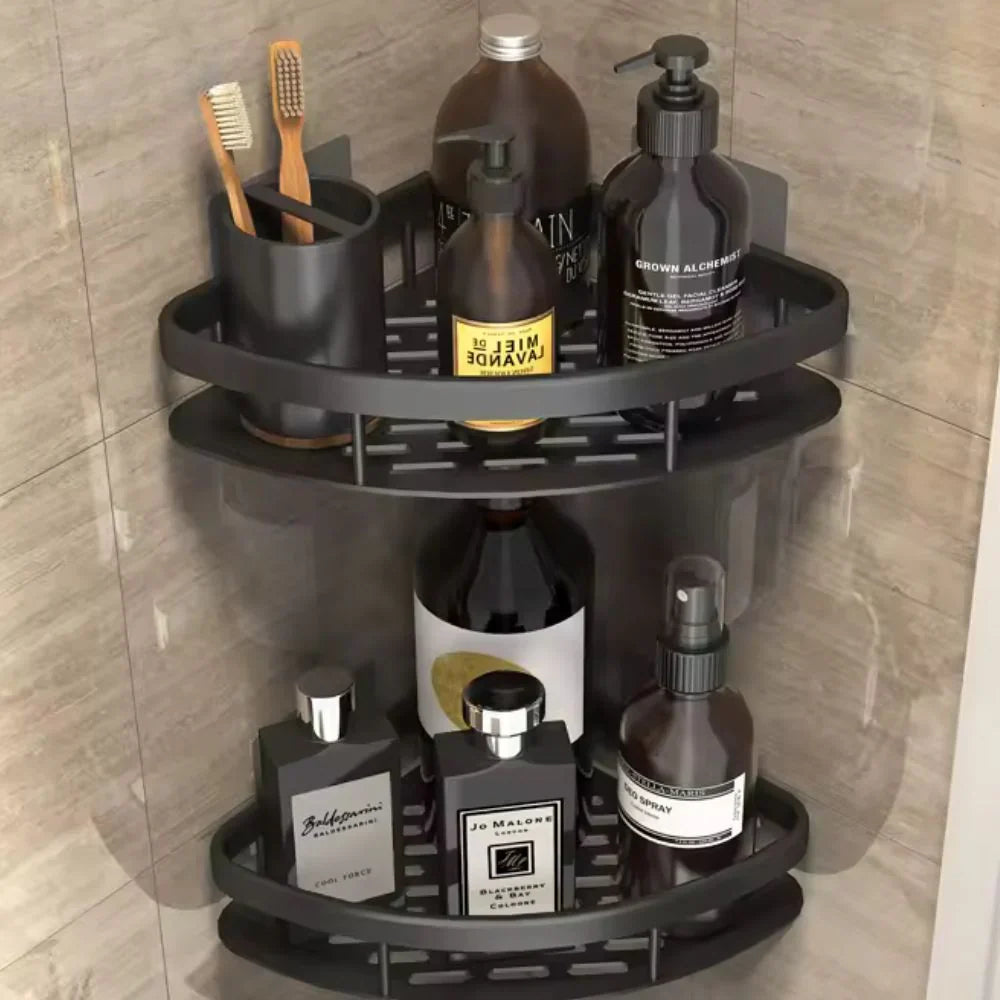 Wall-Mount Shower Caddy with 1 or 2 Tiers – Rust-Proof Stainless Steel Bathroom Storage Shelf for Shampoo, Soap & Toiletries | Thomler