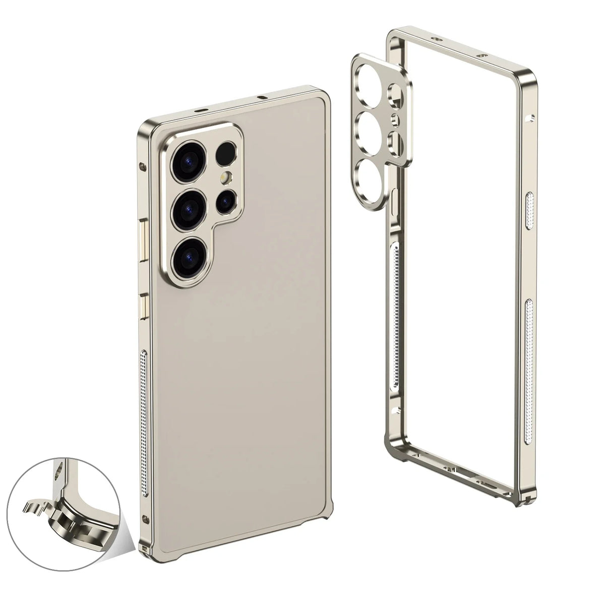 Aluminum Frame Case for Samsung Galaxy – Shock-Absorbing Metal Bumper with Raised Edges & Precise Cutouts – S22 S23 S24 S25 S26 Plus Ultra | Thomler