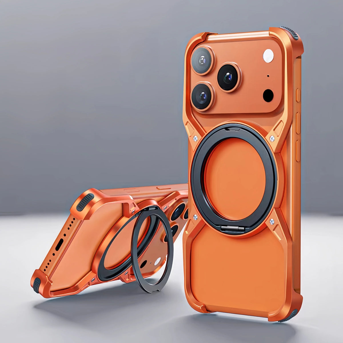 Minimalist Metal Frame Phone Case for iPhone 14, 15, 16 & 17 – Ultra-Lightweight Drop Protection with X-Frame Design | Thomler