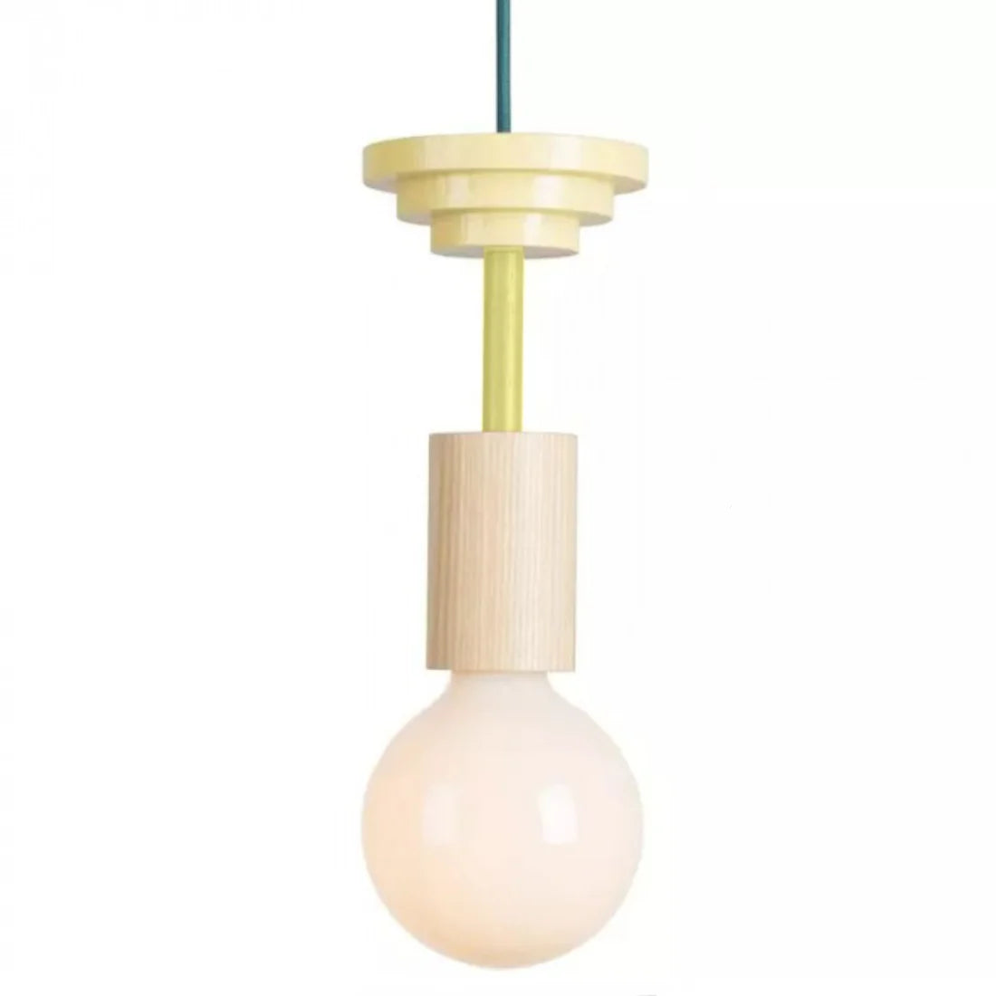 Pendant Light Wood 7.5 in to 16.5 in Multicolor Geometric Dining Living Room Ceiling Lamp Modern Home Decor | Thomler