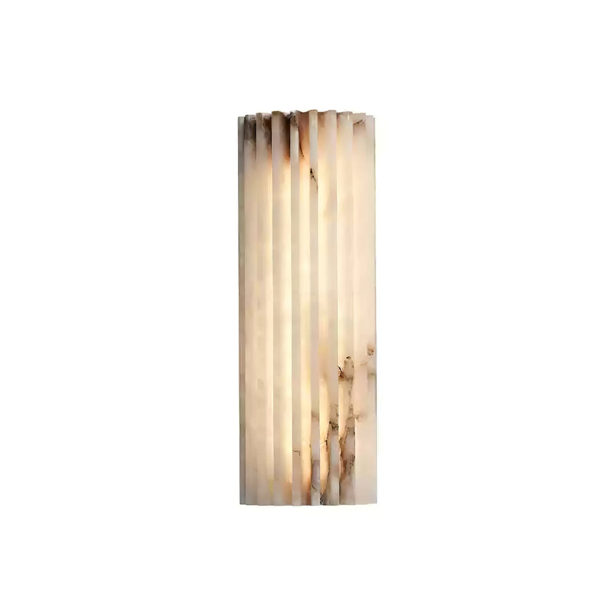 Hand-Carved Spanish Stone Sconce with Brass or Wood Frame – Natural Translucent Wall Light for Living Room & Hallway | Thomler