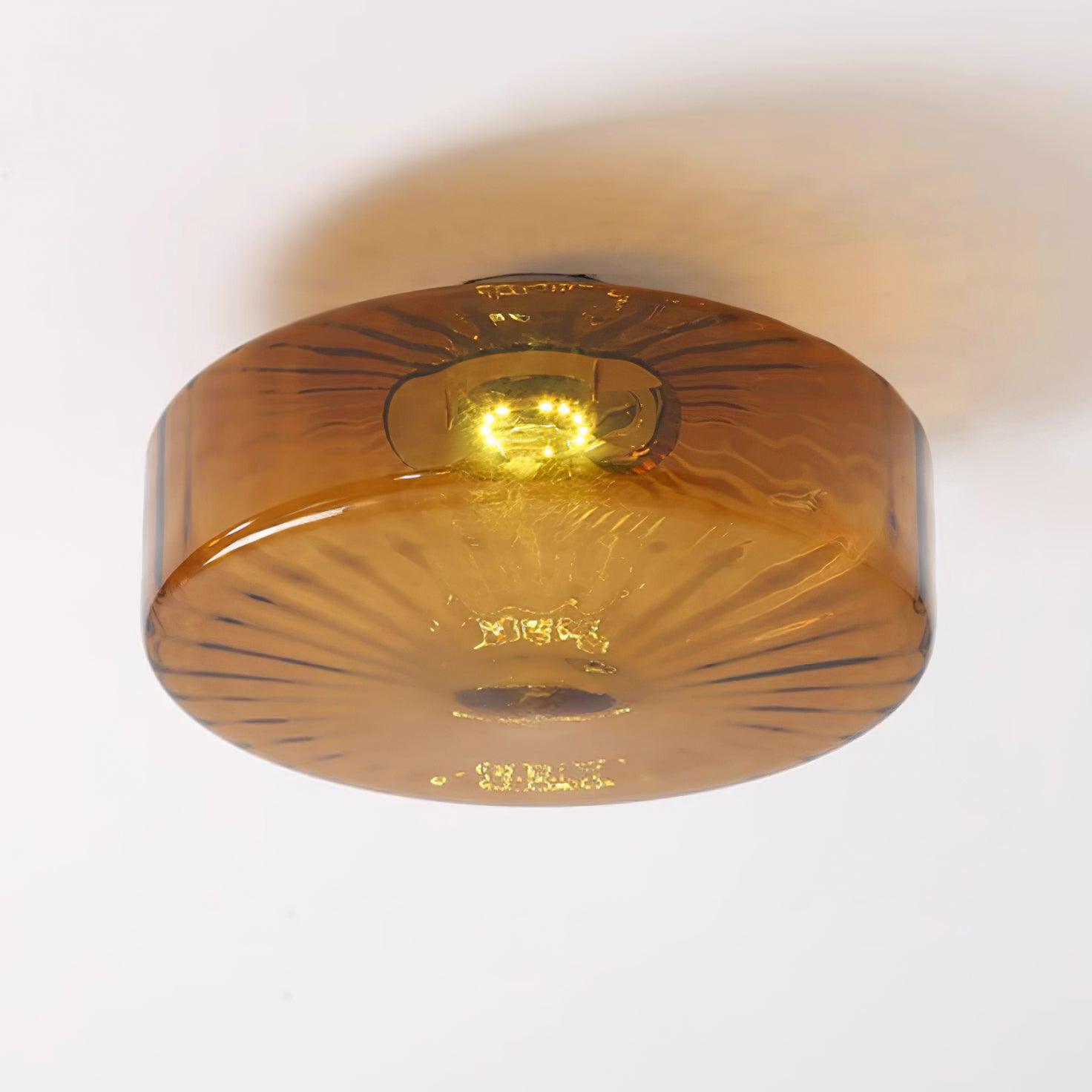 Ceiling Light Glass 14.9 in Amber Warm White 10W Bedroom Hallway Corridor Lighting | Thomler